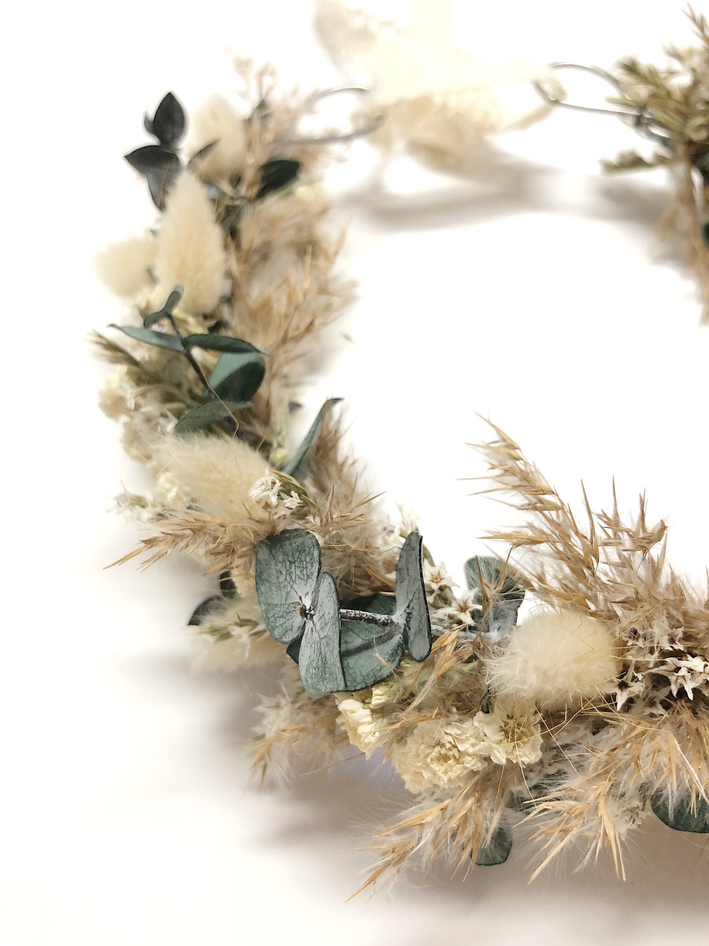 Head Wreath, Hair Comb, Natural Flowers, Head Decoration, Dried Flowers, Neutral, Cute, Bridal, Flower Girl, Photoshoot, Centerpiece, Cream
