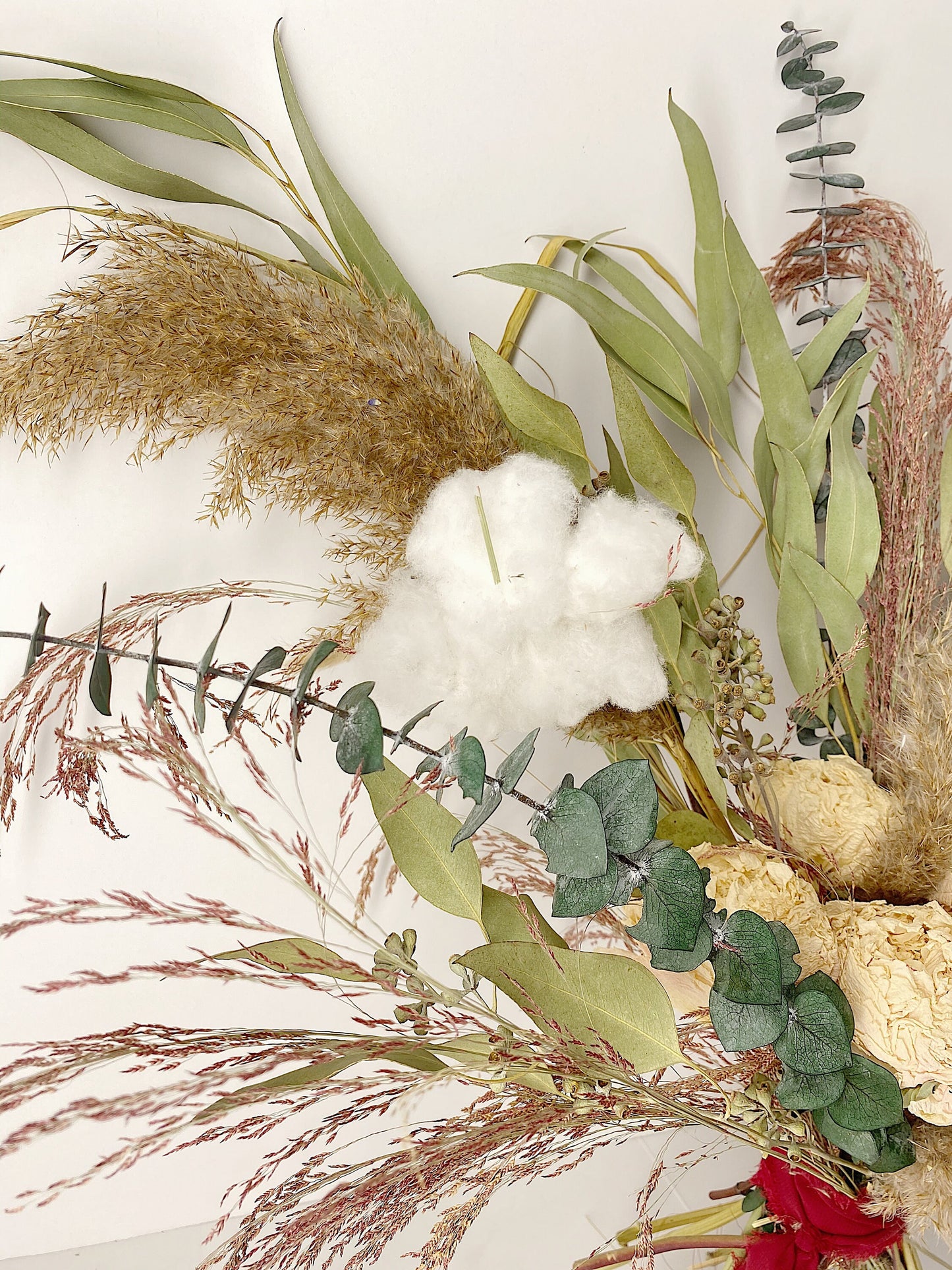 Extra Large Wedding Bouquet, Green White Bridal, Cotton, Peonies, Preserved Flowers, Dried Flowers, Pampas Grass, Modern, Decor, Bunny Tails