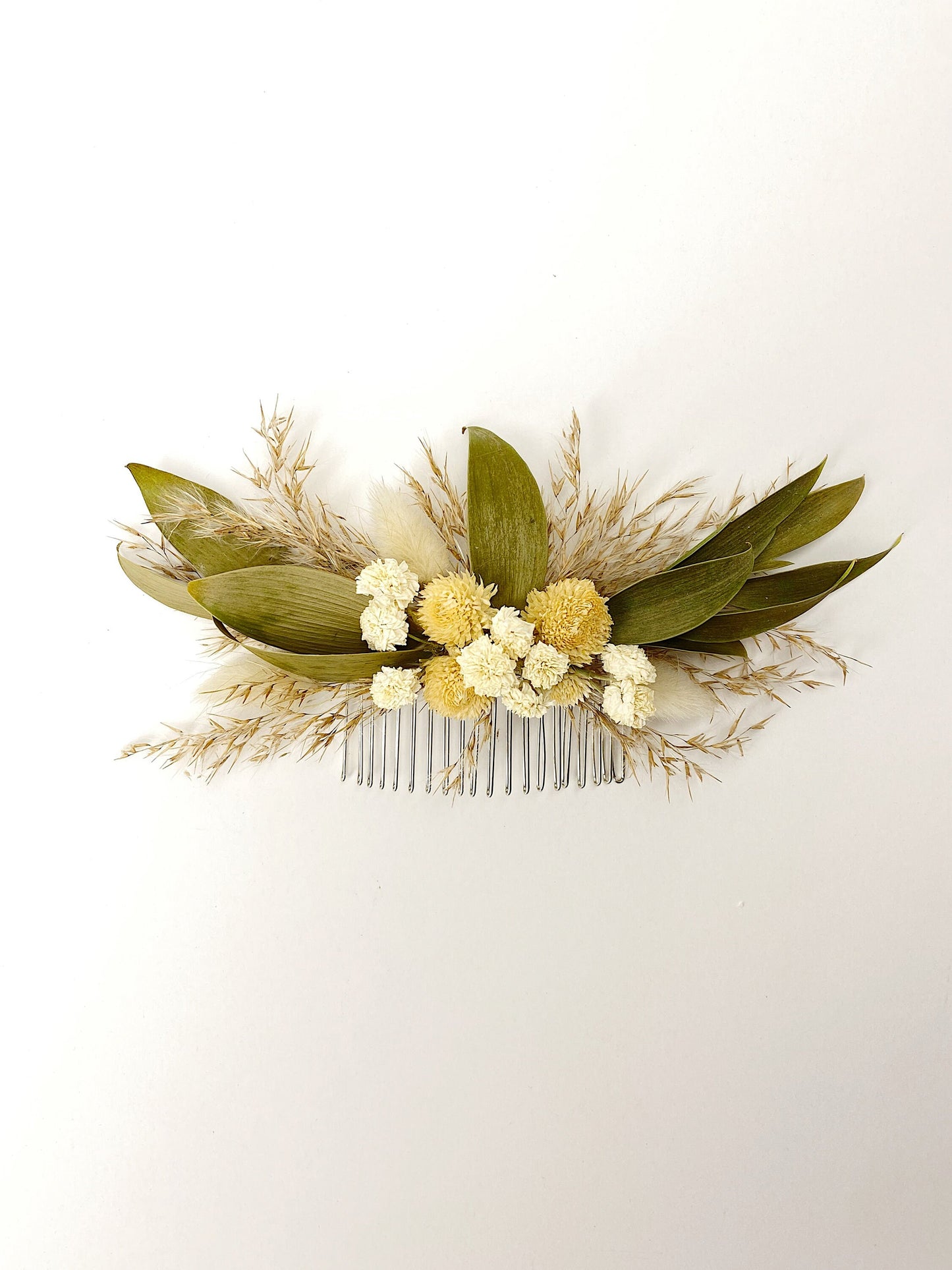 Head Wreath, Hair Comb, Natural Flowers, Head Decoration, Dried Flowers, Neutral, Cute, Bridal, Flower Girl, Photoshoot, Centerpiece, Cream