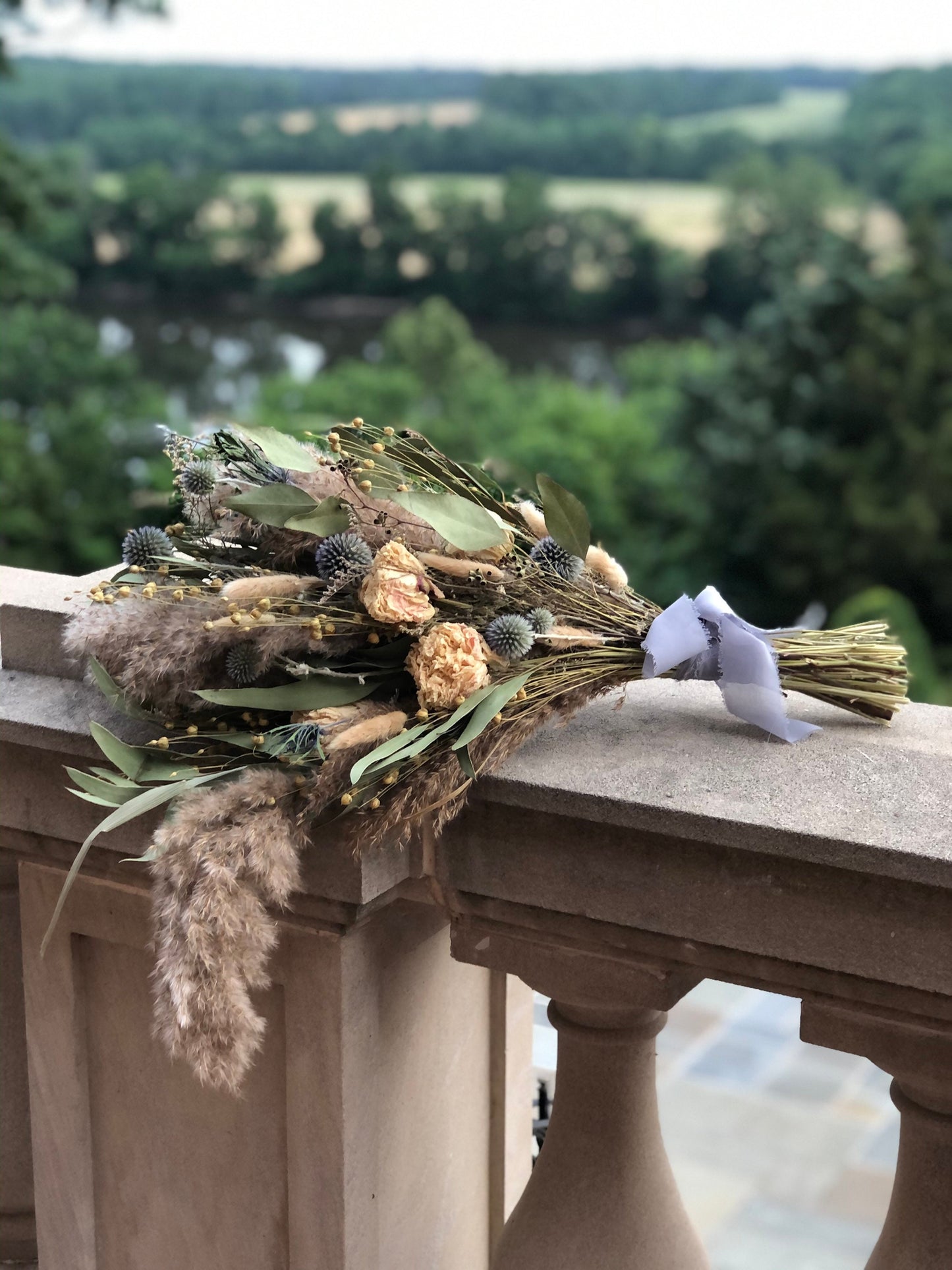 Wedding Bouquet, Pampas Grass, Dried Flowers, Summer, Bridal, Floral, Preserved Flowers, Peonies, Fairy, Blue, Natural, Flax, Greenery