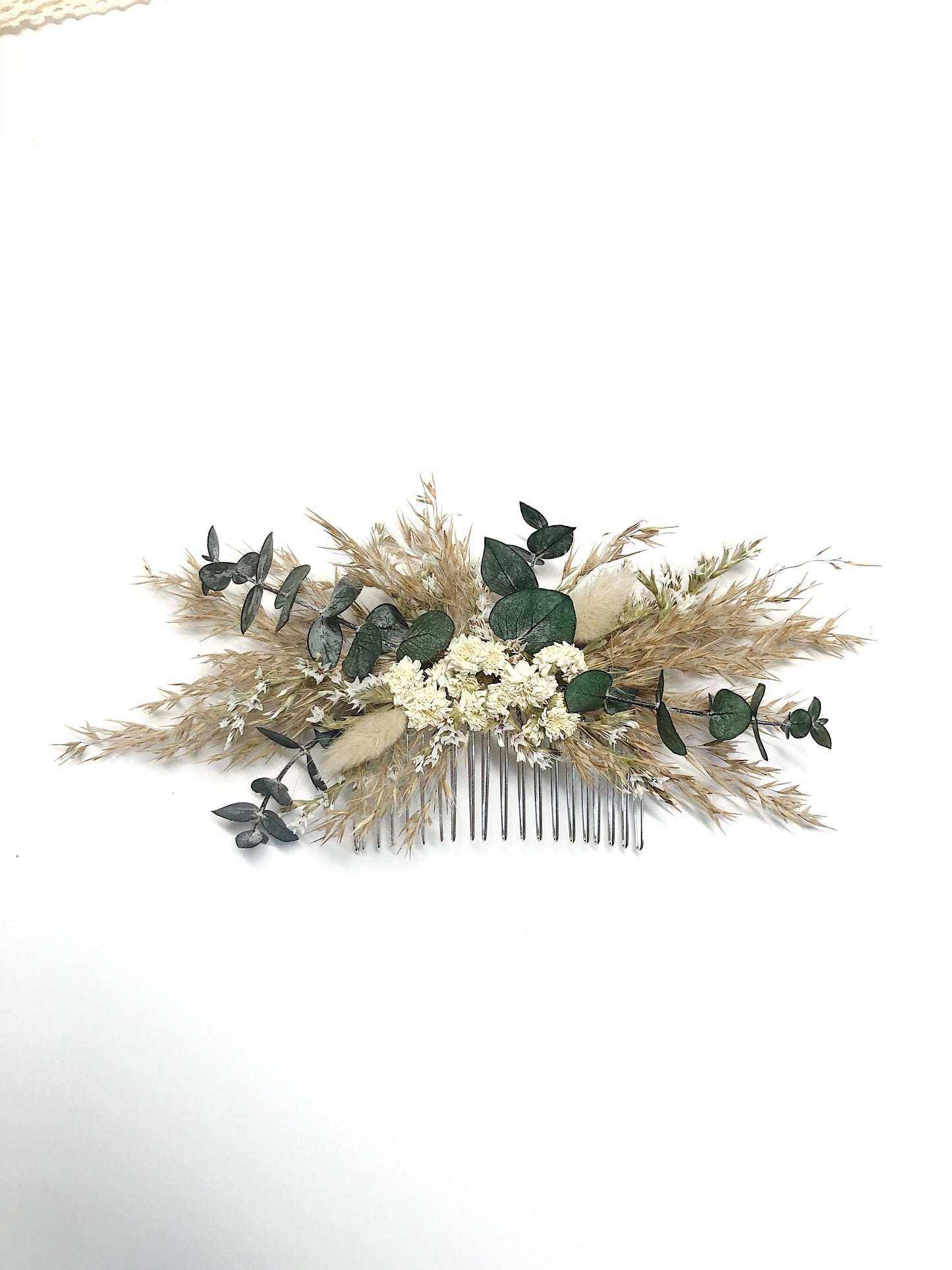 Head Wreath, Hair Comb, Natural Flowers, Head Decoration, Dried Flowers, Neutral, Cute, Bridal, Flower Girl, Photoshoot, Centerpiece, Cream