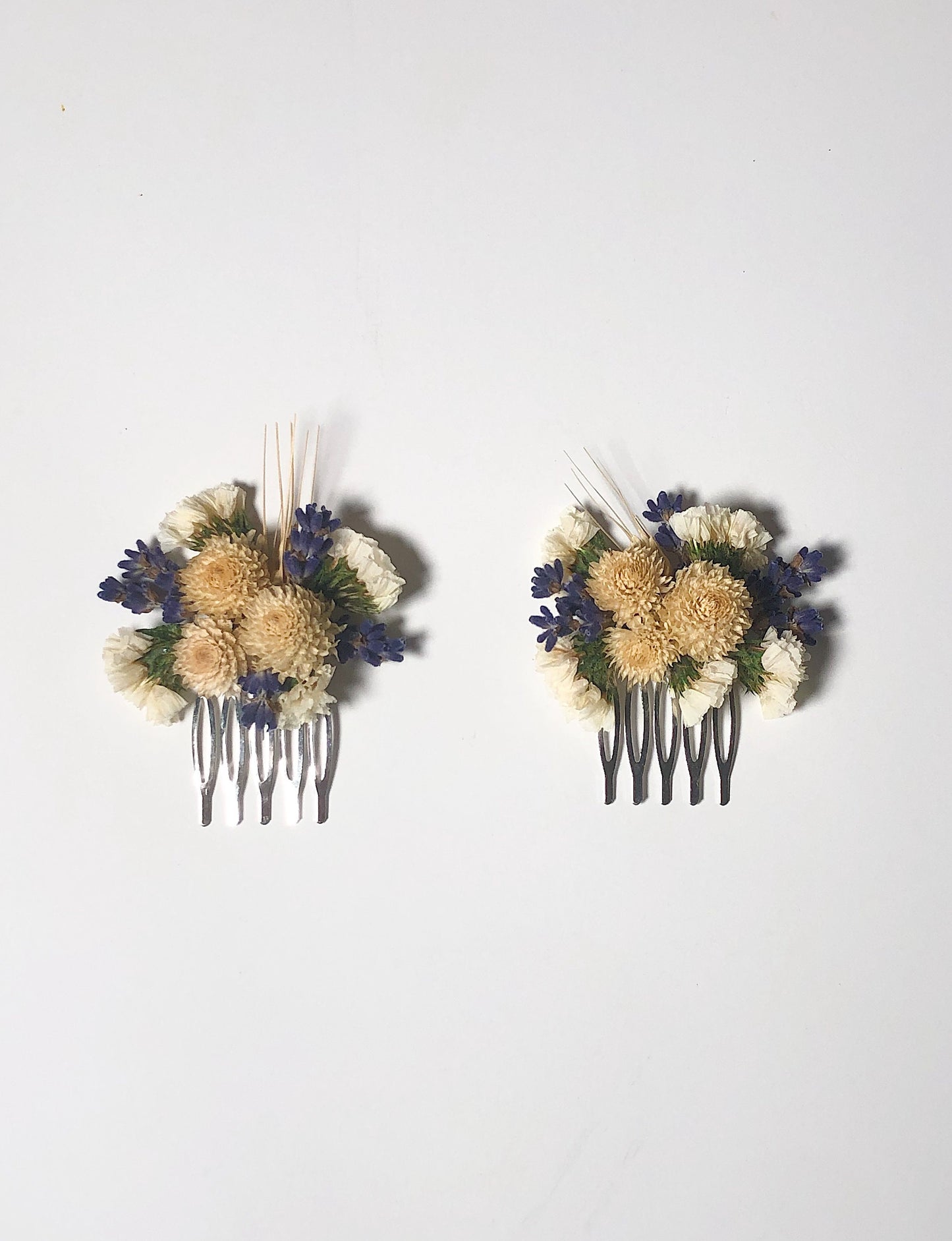 Purple White Hair Pins, Cream, Lavender, Blue, Dried Floral, Wedding Flowers, Preserved, Head Wreath, Hair Comb, Boutonniere, Hair Clips