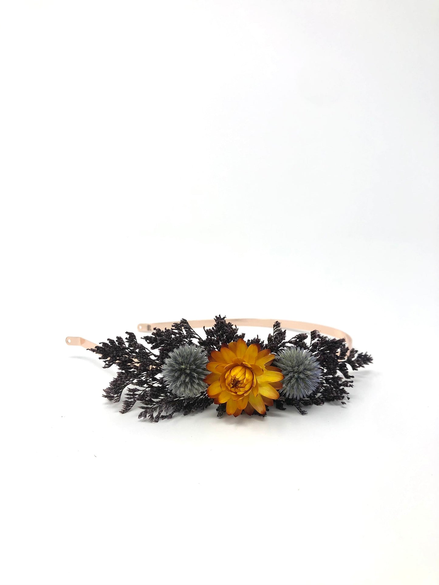 Hair Comb, Orange Dried Flowers, Preserved Flowers, Floral Comb, Hair Clip, Hair Accessories, Wedding Accessory, Simple, Wedding Corsage,