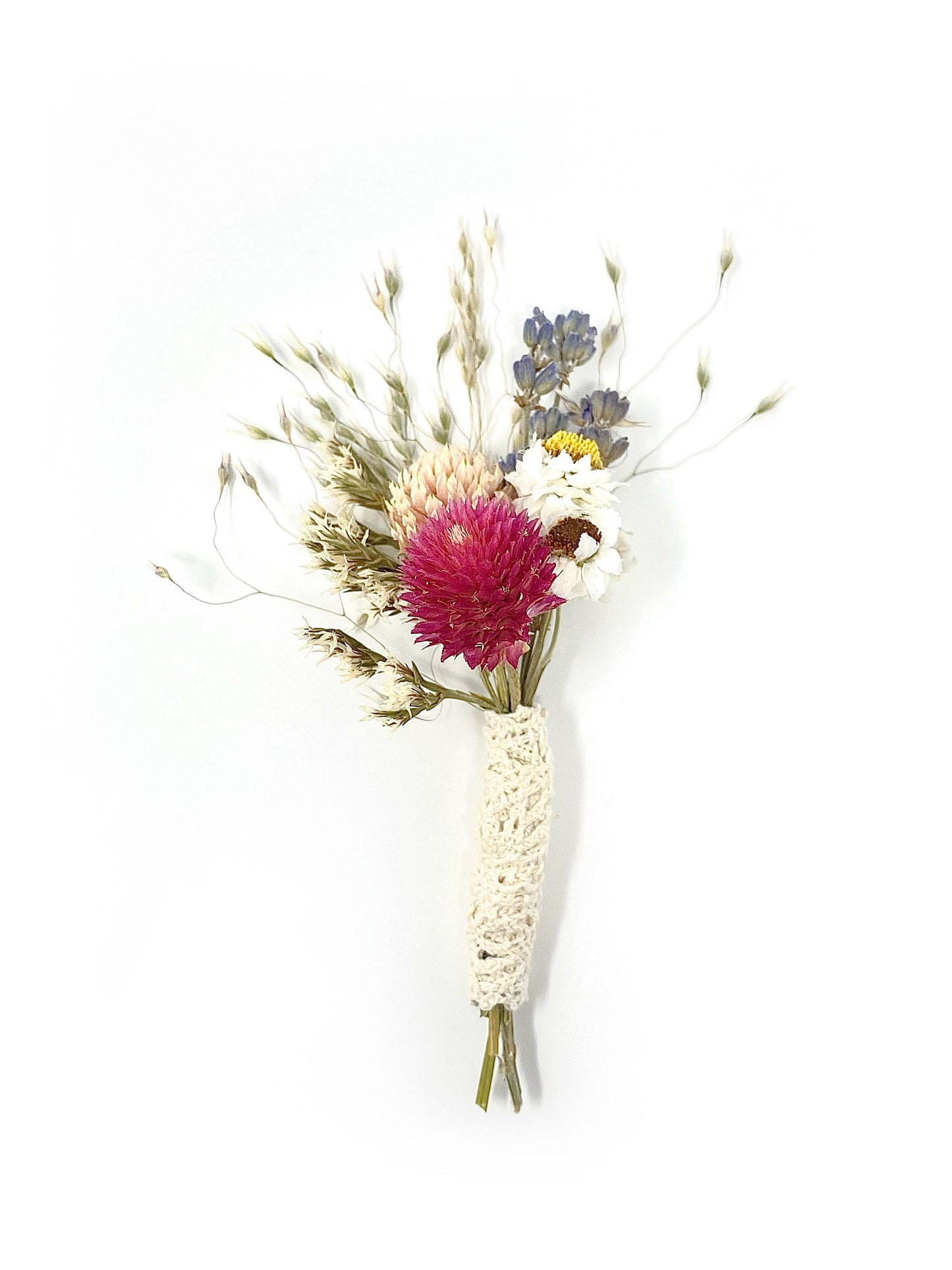 Wedding Bouquet, Dried Flowers, Spring Colors, Anniversary Gift, Present, Pink, Cream, Indian Rice, House Decor, Hair Comb, Head Wreath