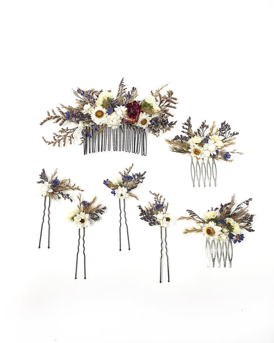 Hair Comb, Hair Pins, Wedding Accessory, Floral Comb, Preserved and Dried Flowers, Cute, Prom, Hair Accessory, Simple, Bridal,