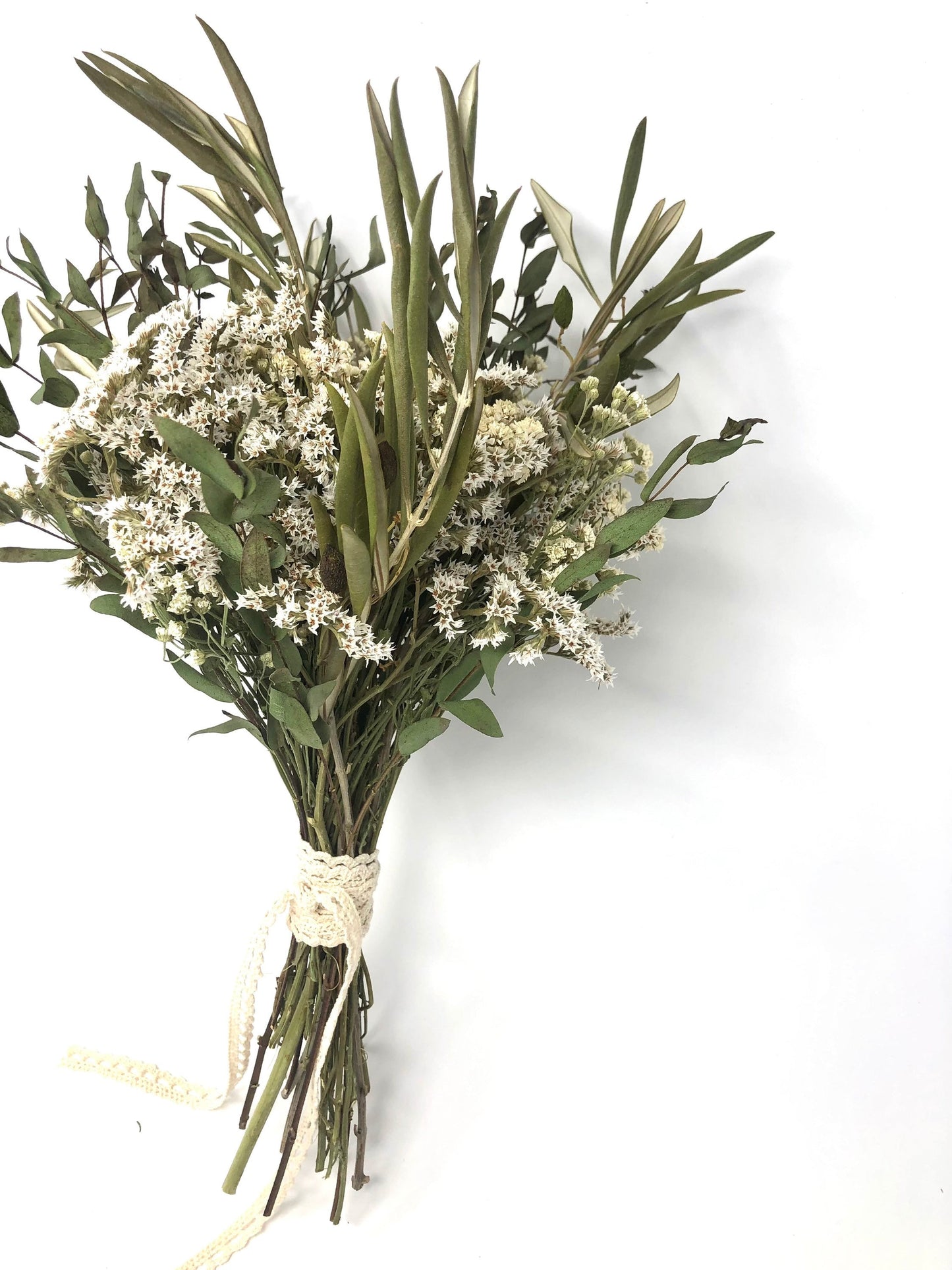 White Green Wedding Bouquet, Tear Drop Eucalyptus, Olive Branches, Fairy, Light, Clean, Earthy, Whimsical, Forest, Decor, Hairpins, Haircomb