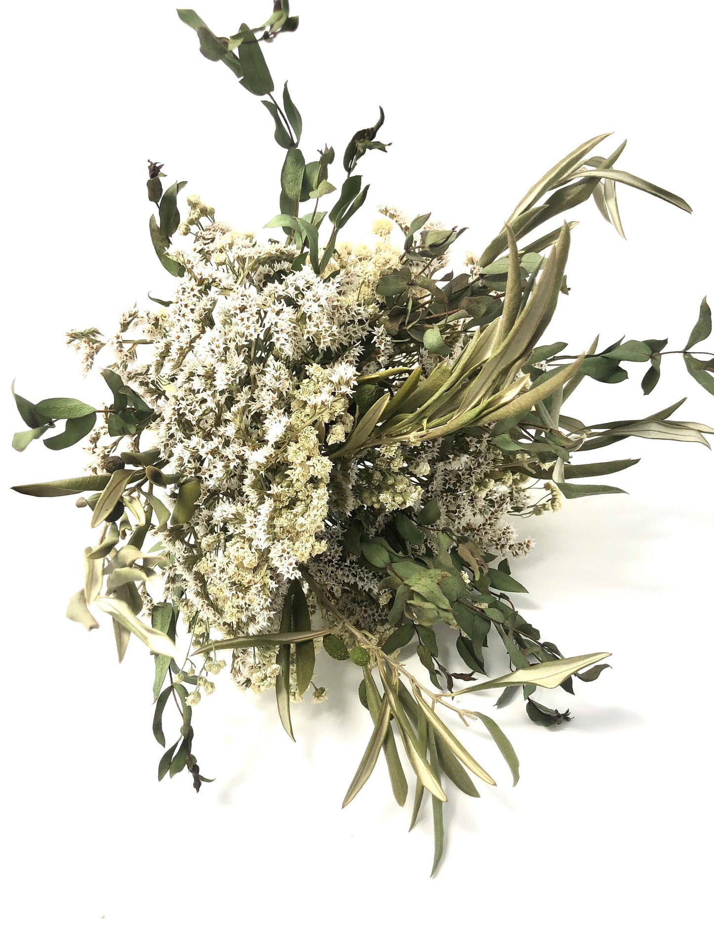 White Green Wedding Bouquet, Tear Drop Eucalyptus, Olive Branches, Fairy, Light, Clean, Earthy, Whimsical, Forest, Decor, Hairpins, Haircomb