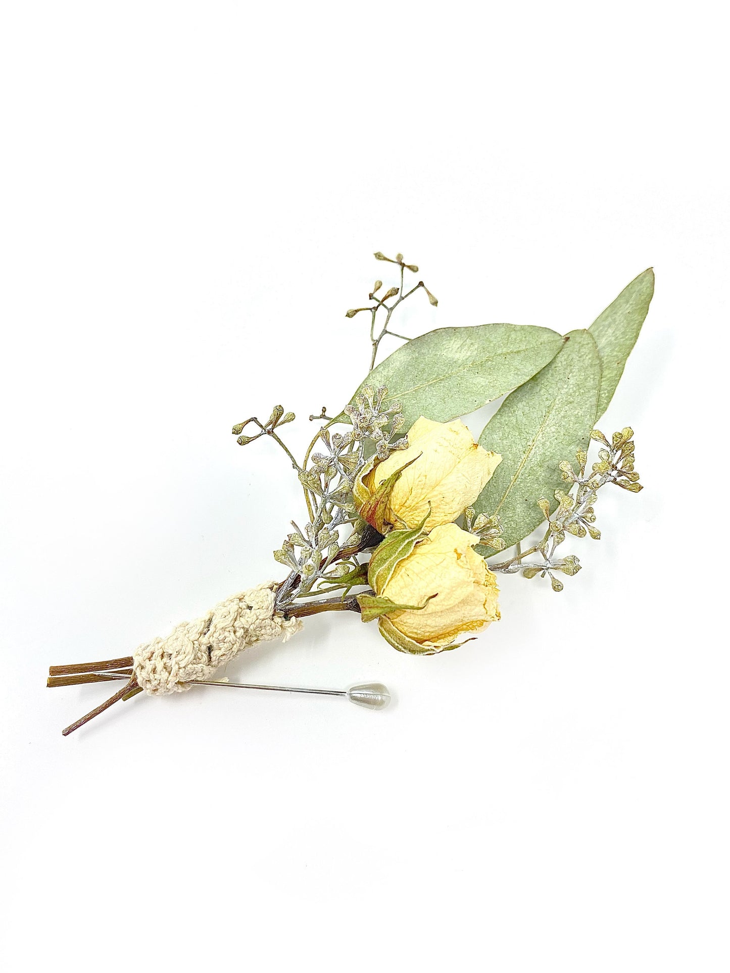 Wedding Boutonniere, Dried Roses, Wedding Accessory, Bridal, Simple, Dried Flowers, Neutral, White and Green, Decor, Dried Boutonneire