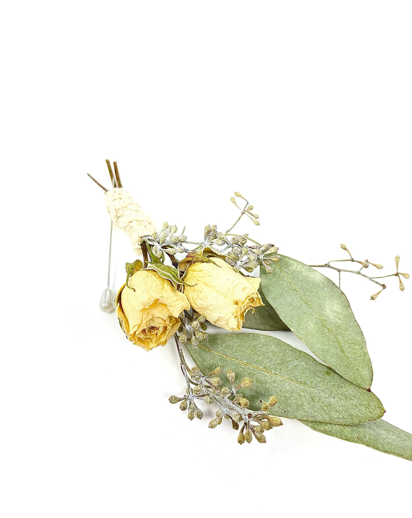 Wedding Boutonniere, Dried Roses, Wedding Accessory, Bridal, Simple, Dried Flowers, Neutral, White and Green, Decor, Dried Boutonneire