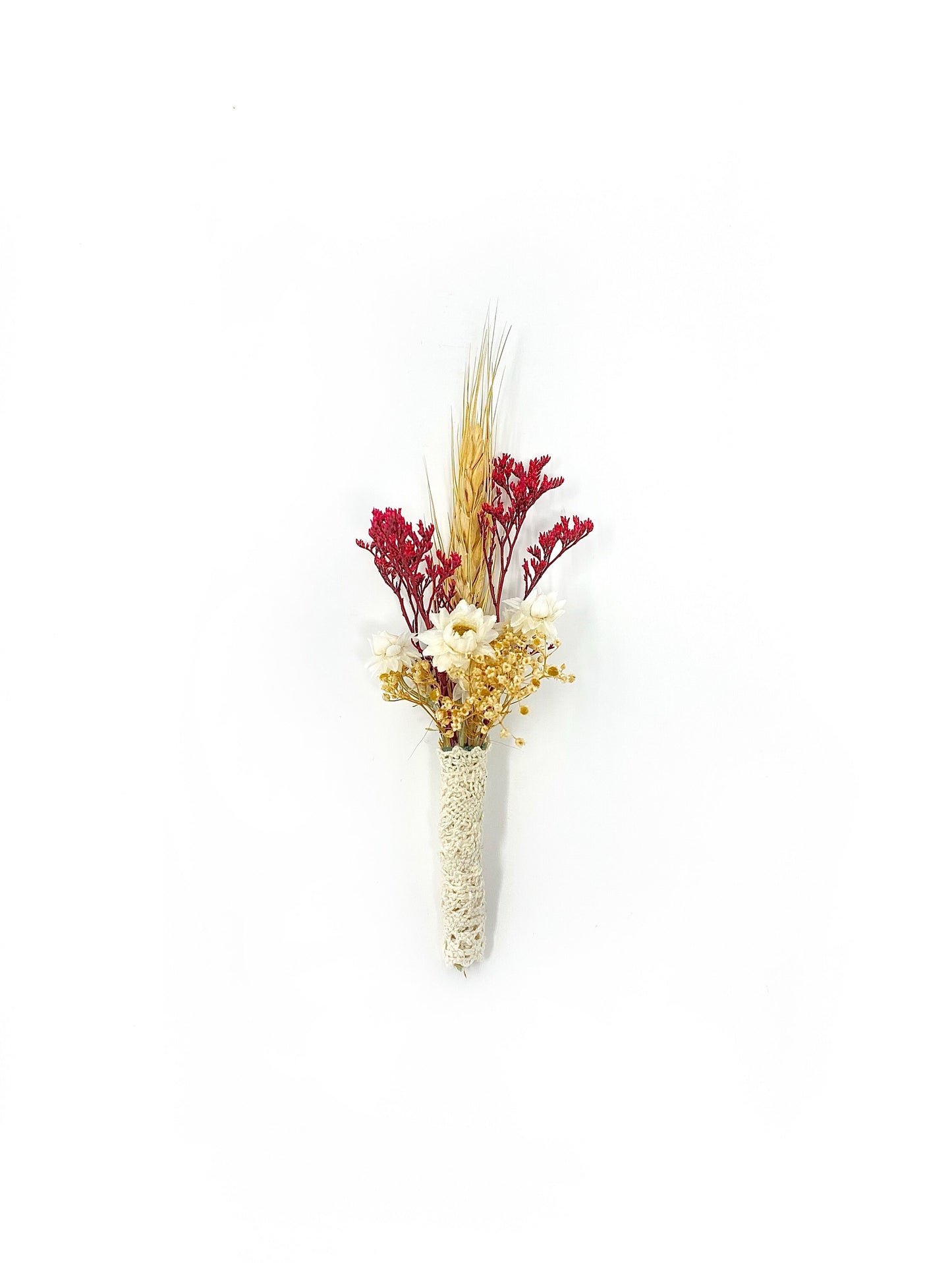 Fall Wedding Bouquet, Dried Flowers, Wheat, Ammobium, Mini Gyp, Red, Burgundy, Beige, White, Simple, Gentle, Wheat Autumn Summer