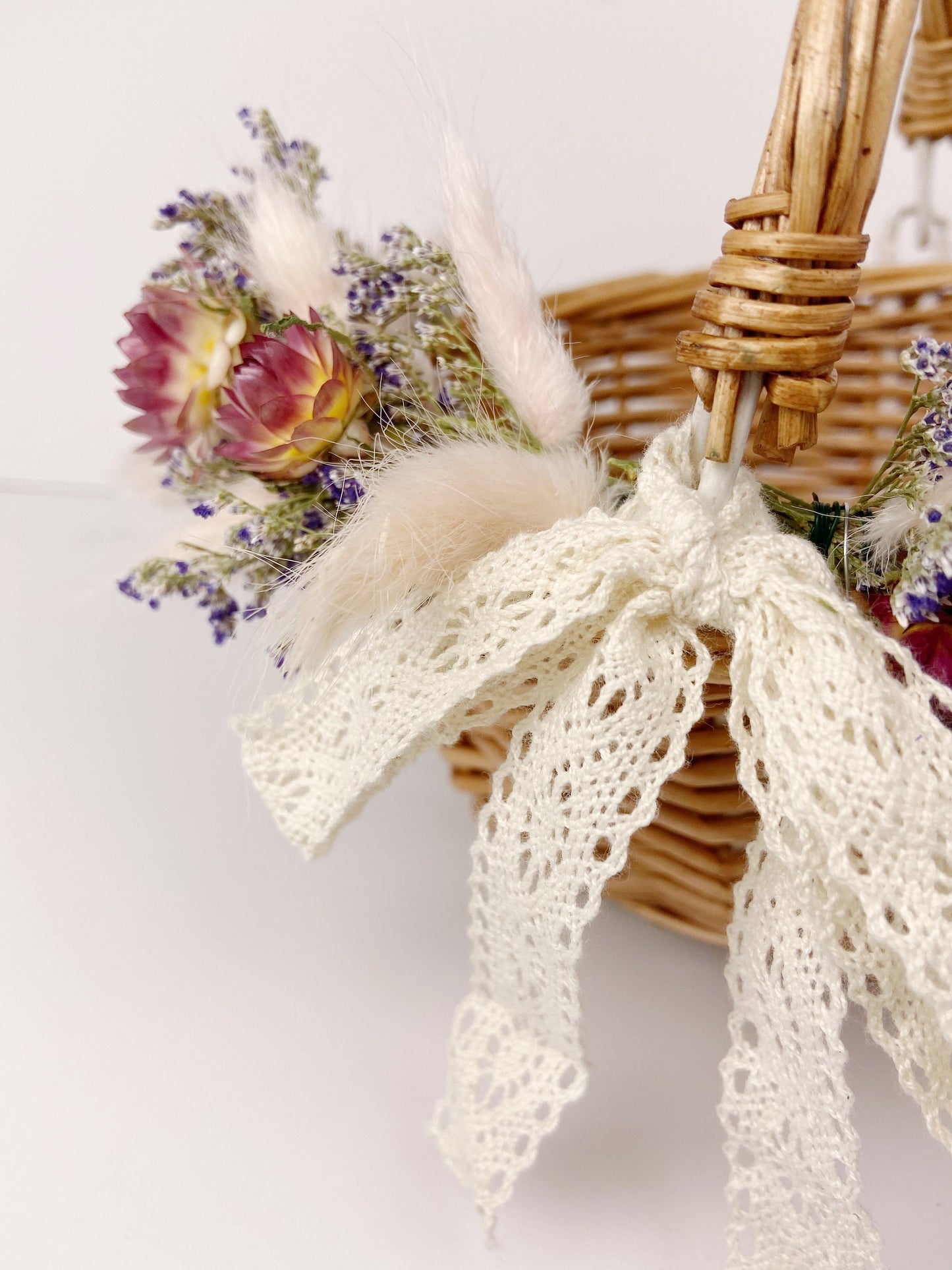 Flower Girl Basket, Wedding Basket, Wooden, Rose Petals, Dried Flowers, Preserved, Aisle Runner, Decorated Basket, Details, Floral, Bridal