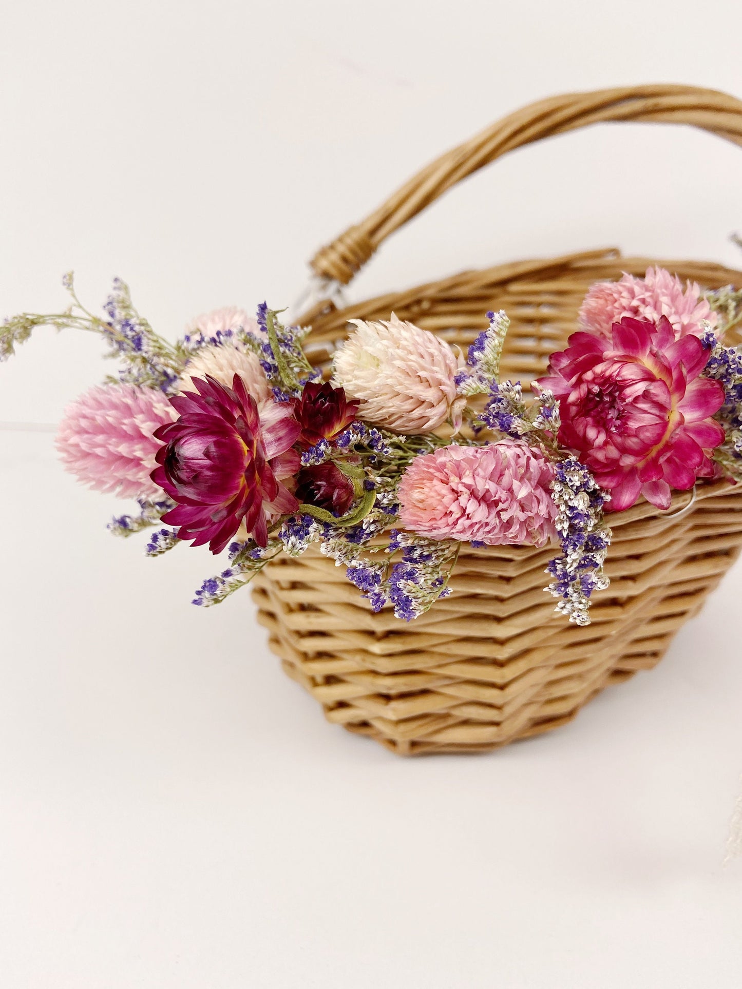 Flower Girl Basket, Wedding Basket, Wooden, Rose Petals, Dried Flowers, Preserved, Aisle Runner, Decorated Basket, Details, Floral, Bridal