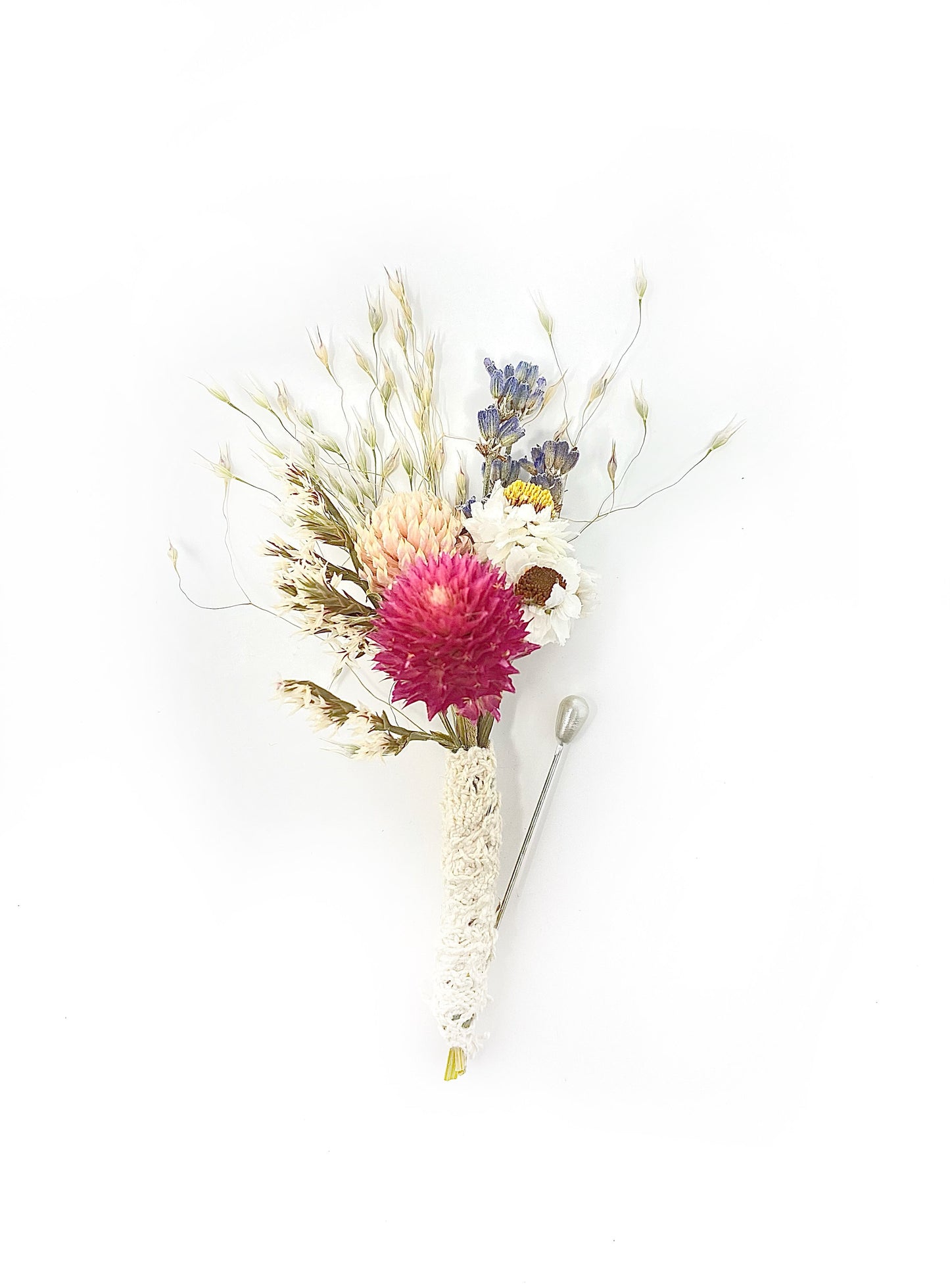 Wedding Boutonniere, Preserved Floral, Dried Flowers, Bridal Accessories, Decor, Lavender, Ammobium, German Statice