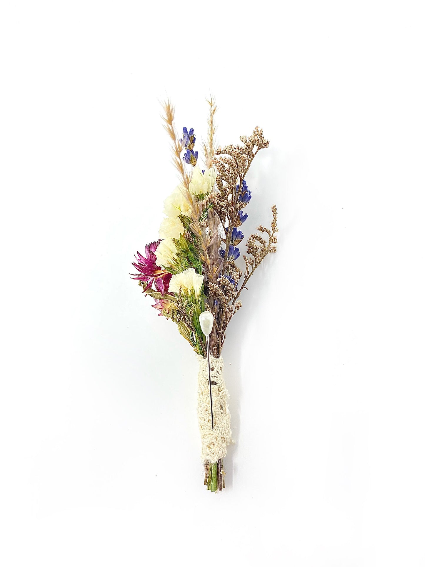 Wedding Boutonniere, Preserved Floral, Dried Flowers, Bridal Accessories, Decor, Strawflowers, Lavender