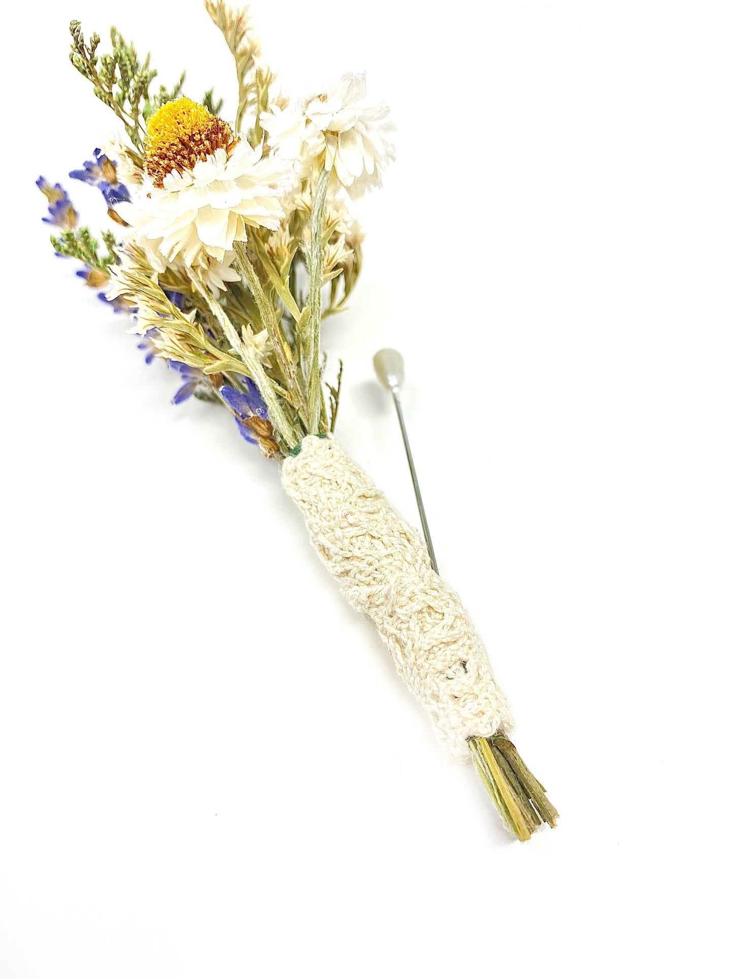 Boutonniere, Dried Flowers, Wedding Accessories, Preserved Floral, Bridal, Lavender, Decor, Ammobium, German Statice
