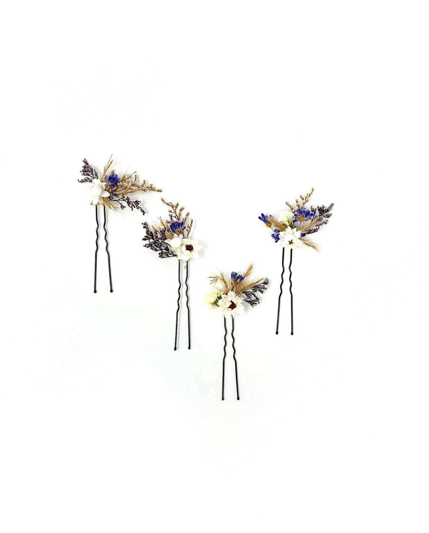Wedding Hair Pins, Dried Flowers, Preserved Floral, Bridal Accessories, Purple and White, Lavender