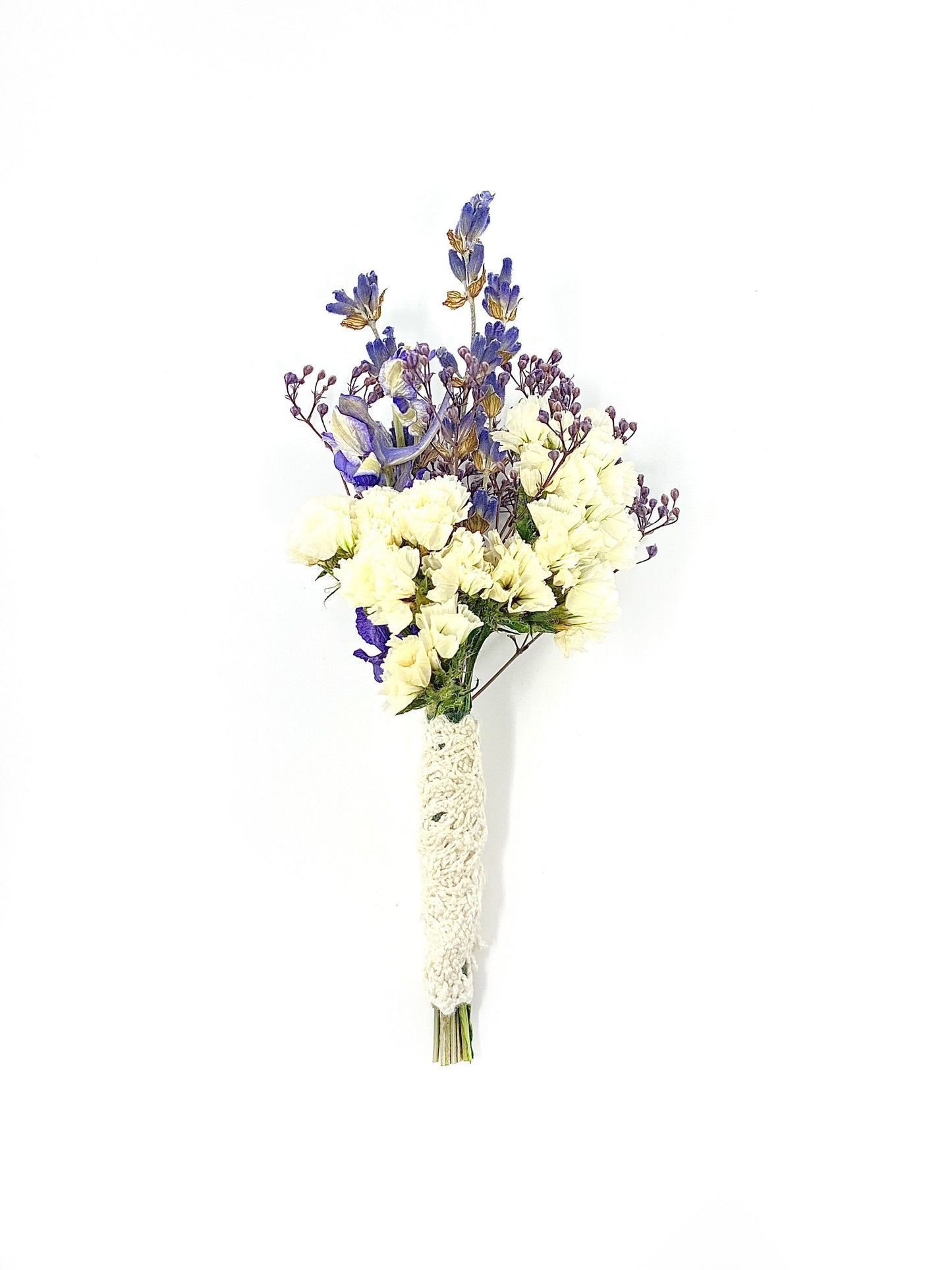 Boutonniere, Dried Flowers, Wedding Accessories, Preserved Floral, Bridal, Lavender, Decor, Purple and White,
