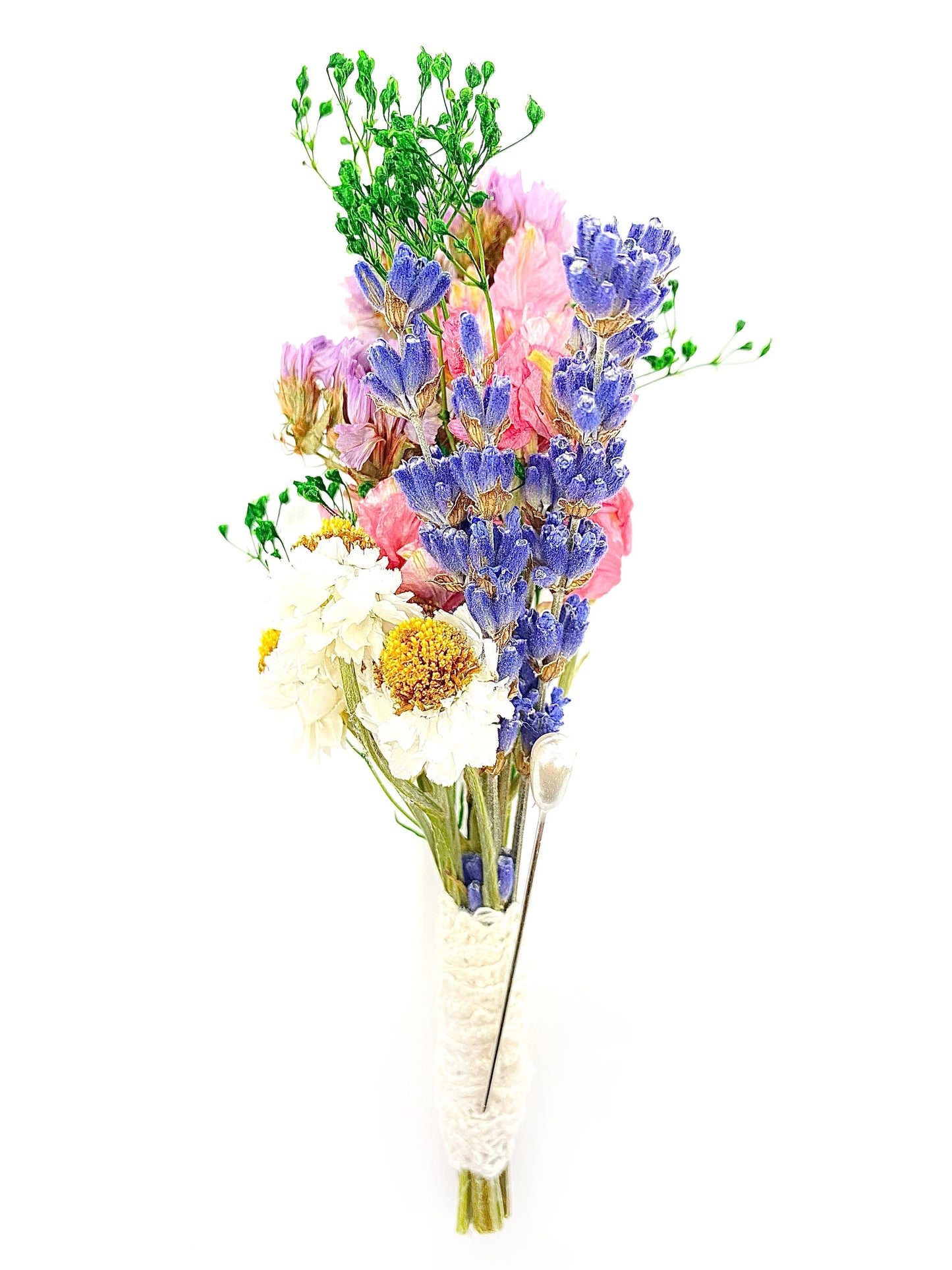 Boutonniere, Dried Flowers, Wedding Accessories, Preserved Floral, Bridal, Lavender, Decor, Purple and Pink, Ammobium
