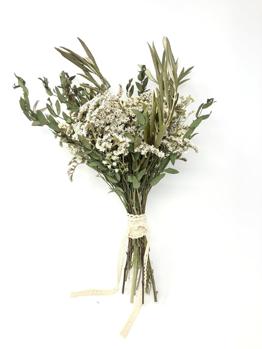White Green Wedding Bouquet, Tear Drop Eucalyptus, Olive Branches, Fairy, Light, Clean, Earthy, Whimsical, Forest, Decor, Hairpins, Haircomb