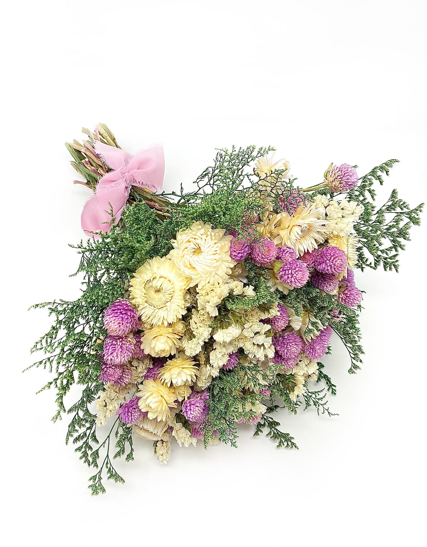 Pink Bouquet, Preserved Flowers, Dried Floral, Wedding, Spring, Strawflowers, Natural, Floral, Colorful, Bridesmaid, Pink and White