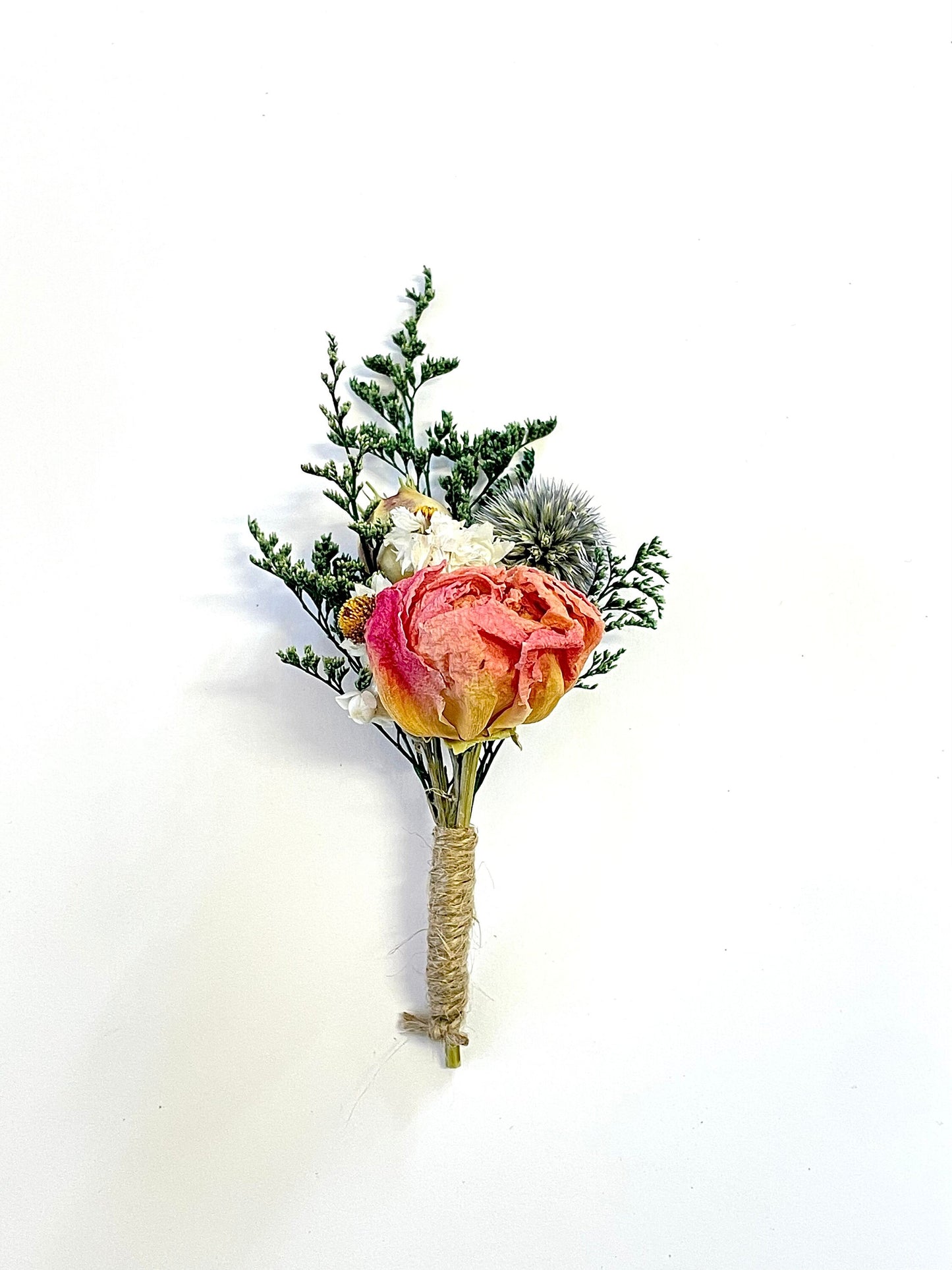 Wedding Bouquet, Dried Flowers, Preserved Floral, Bridal, Peonies, Strawflowers, Globe Thistles, Ammobium, Caspia, Nigella