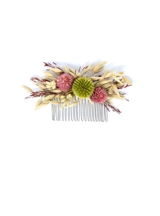 Hair Comb, Dried flowers, preserved flowers, floral comb, hair clip, hair accessories, wedding accessory, simple, wedding corsage, prom