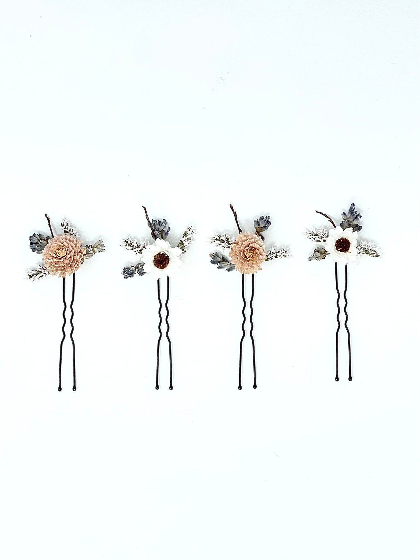 Handcrafted Dried Flower Hair Comb & Pins – Preserved Floral Wedding Accessories for Bridal, Prom, and Special Events