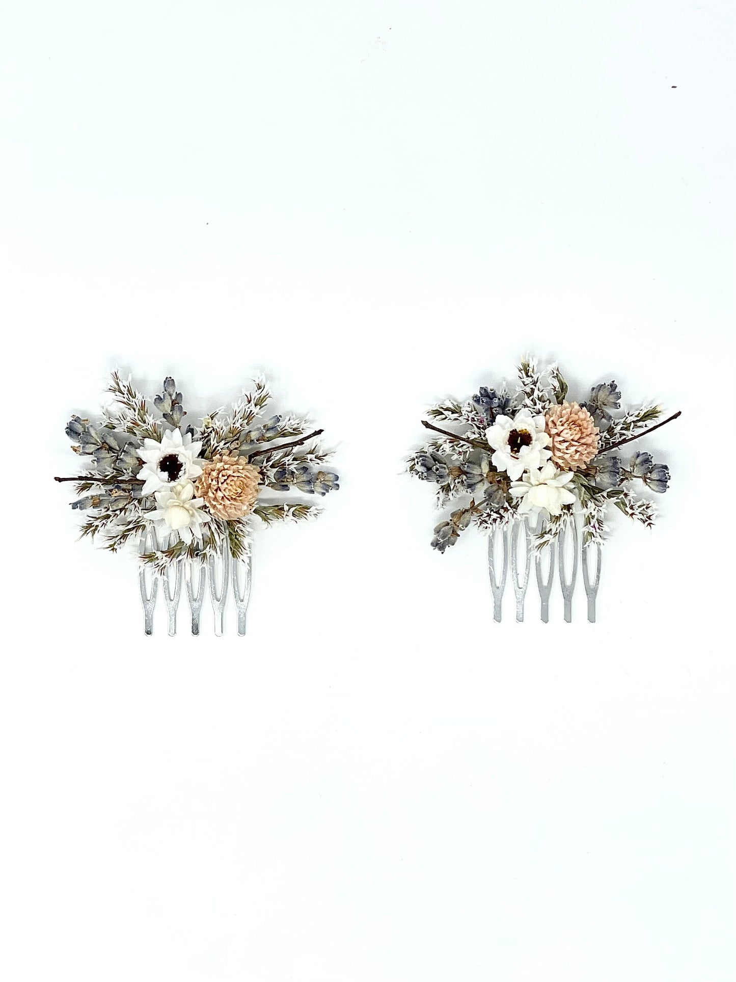 Handcrafted Dried Flower Hair Comb & Pins – Preserved Floral Wedding Accessories for Bridal, Prom, and Special Events
