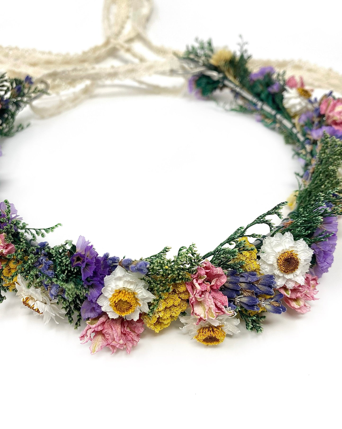 Wedding Head Wreath, Crown, Hoop, Wall Wreath, Halo, Boho, Wild Flower, Floral, Dried Flowers, Simple, Rustic, Preserved, Whimsical, Forest