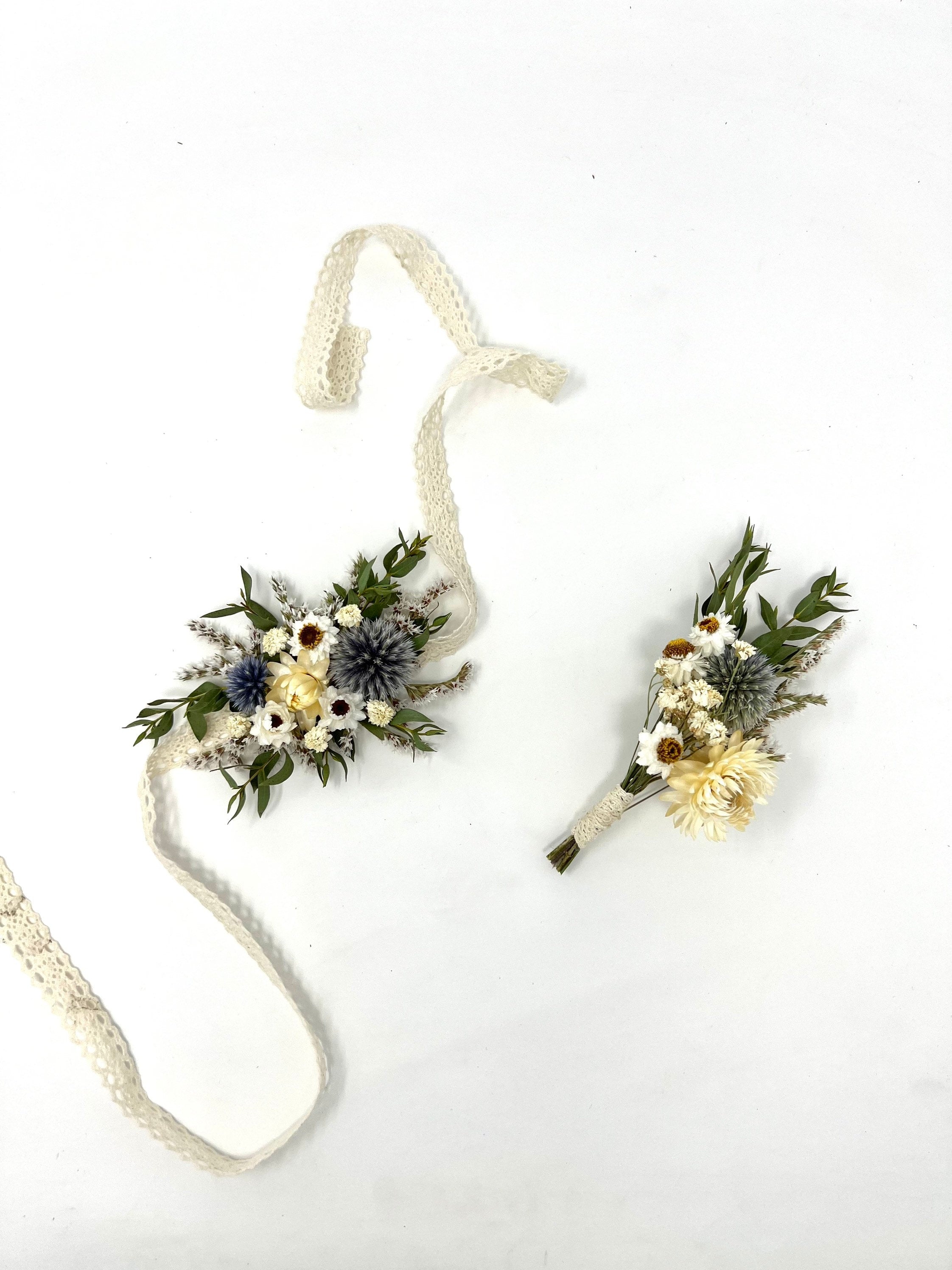 Corsage, wedding accessories, prom, floral corsage, dried flowers, pre