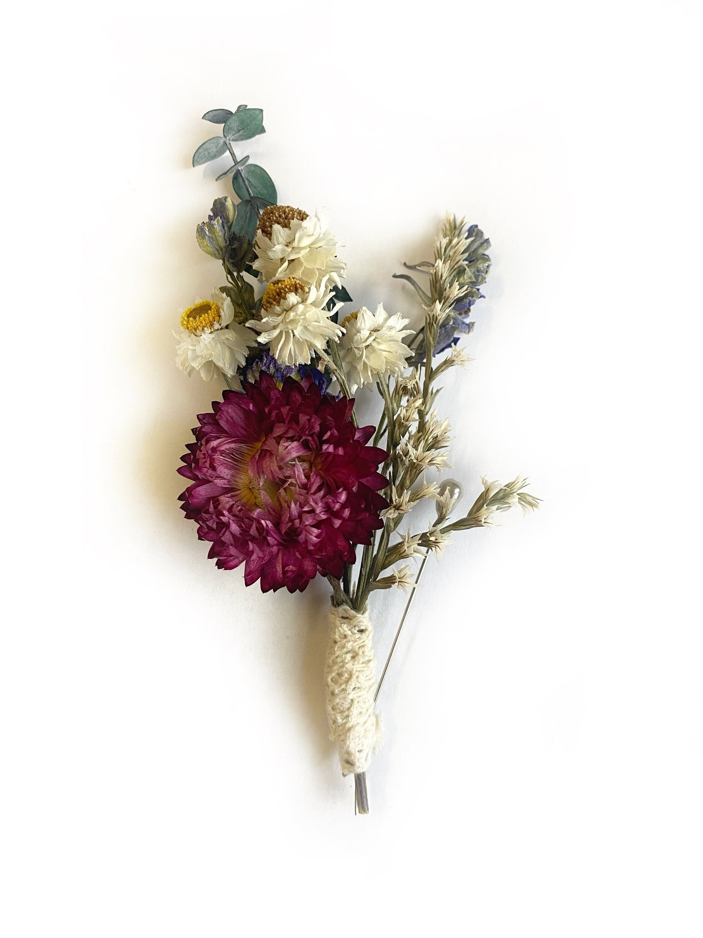 Floral Bouquet, Dried Flowers, House Decoration, CenterPIece, Eucalyptus, Strawflowers, Green, Pink, Gentle, Beautiful, Ammobium