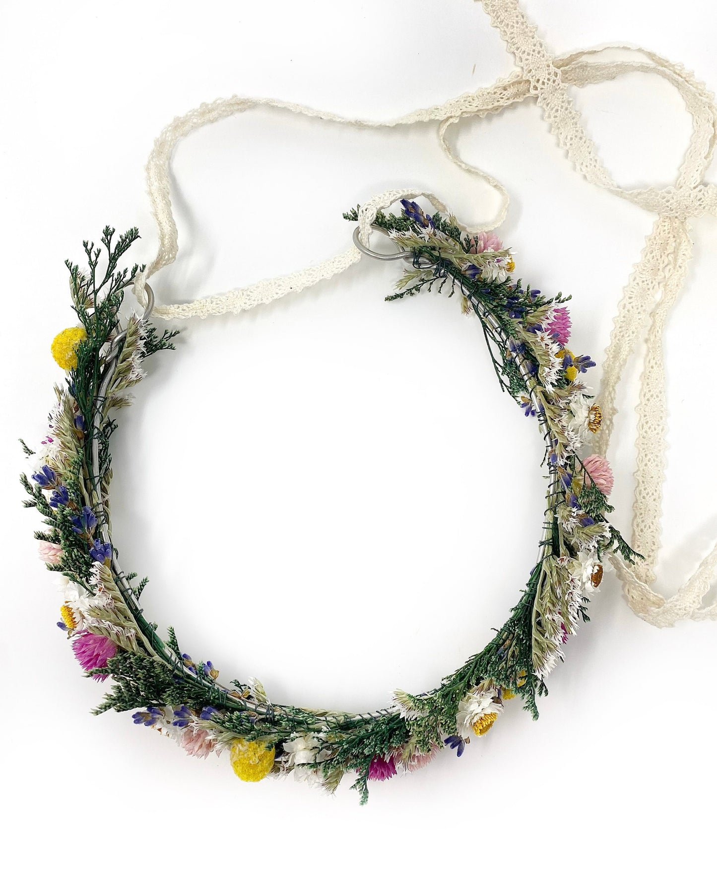 Wedding Head Wreath, Crown, Hoop, Wall Wreath, Halo, Boho, Wild Flower, Floral, Dried Flowers, Simple, Rustic, Preserved, Whimsical, Forest