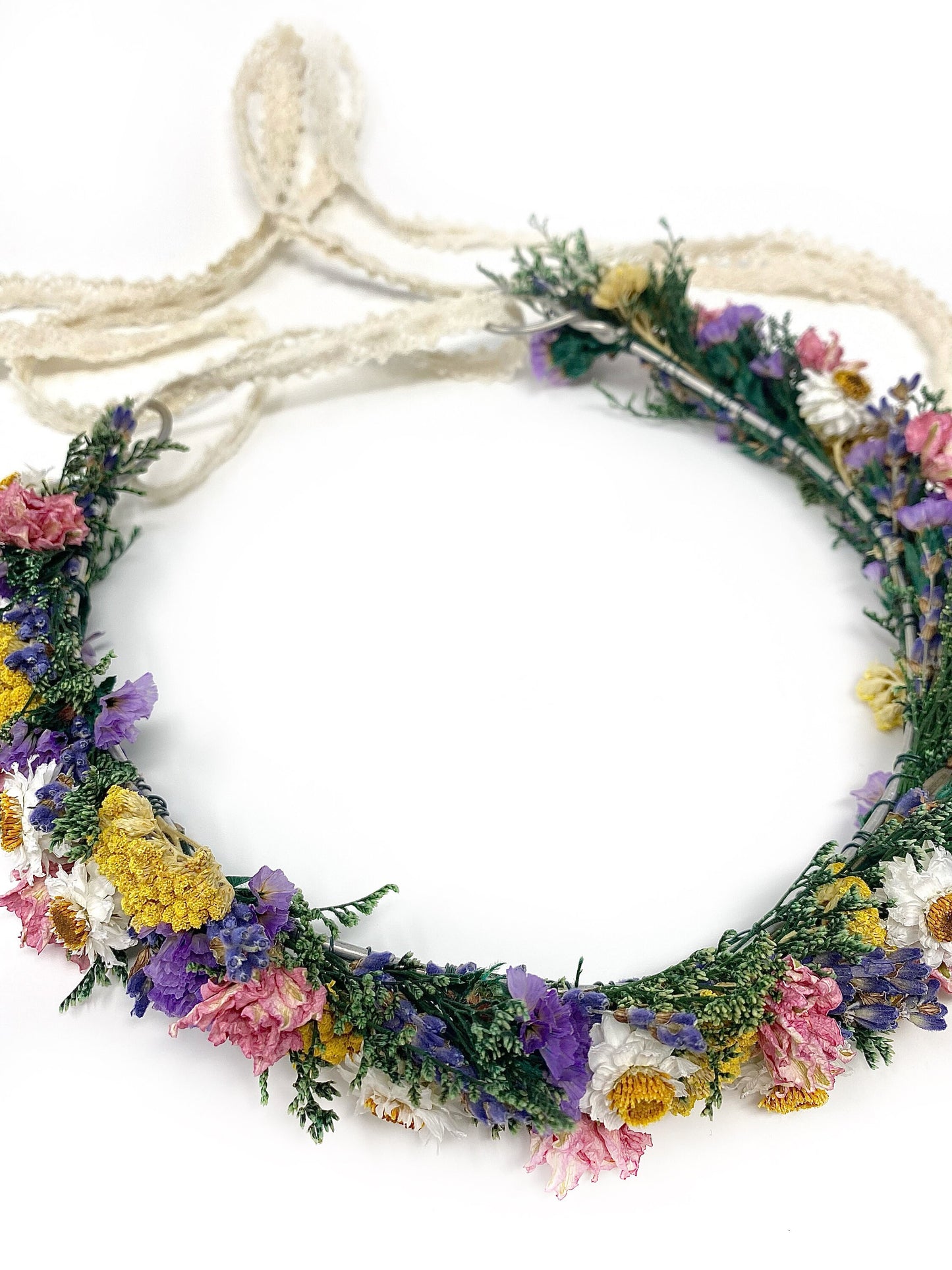 Wedding Head Wreath, Crown, Hoop, Wall Wreath, Halo, Boho, Wild Flower, Floral, Dried Flowers, Simple, Rustic, Preserved, Whimsical, Forest