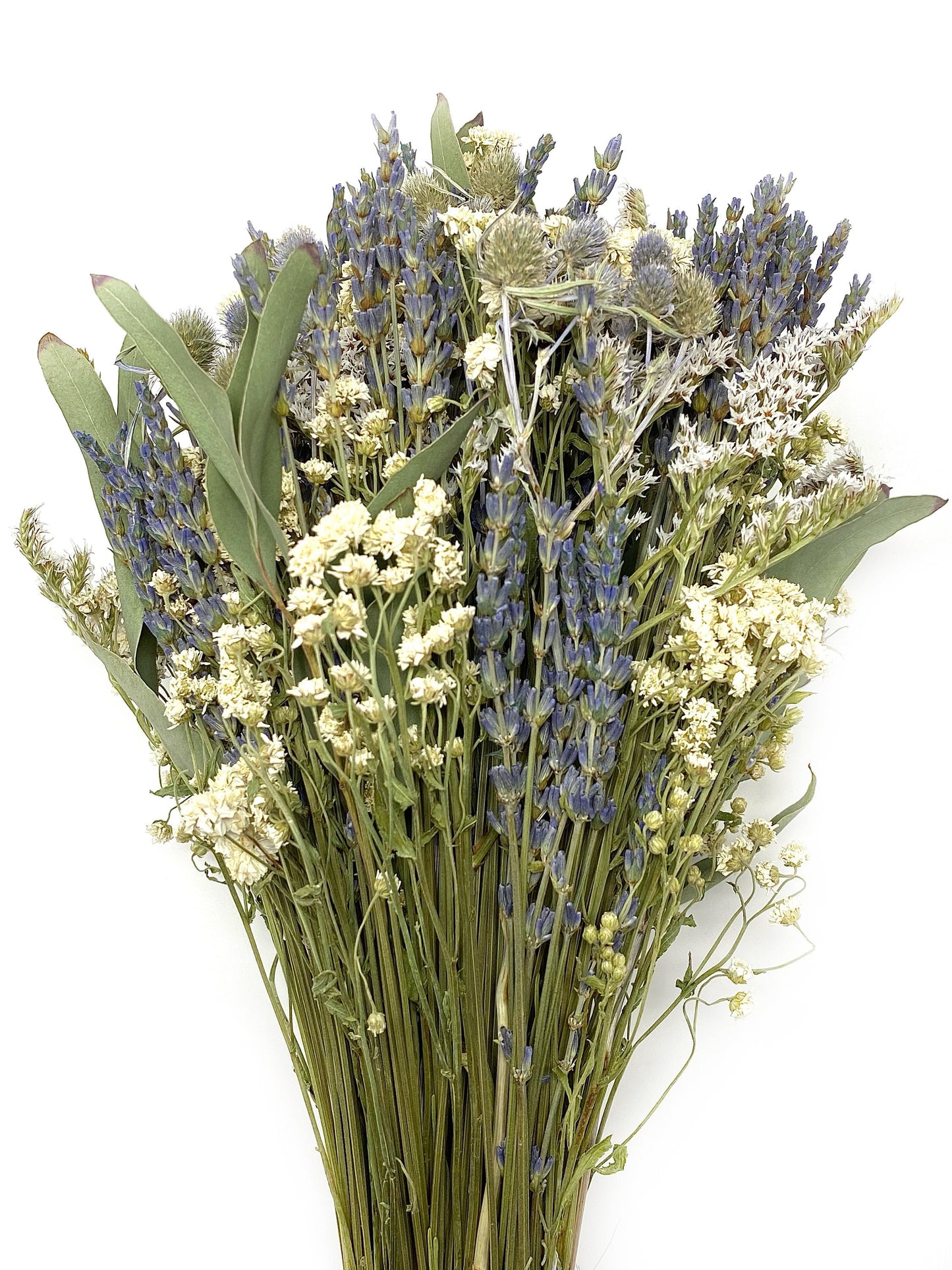Wedding Bouquet, Dried Flowers, Preserved Floral, Bridal, Natural, Lavender, Bridesmaid, White and Blue, Greenery, Simple, Gift