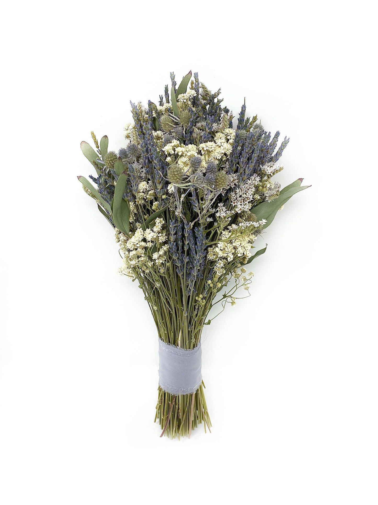Wedding Bouquet, Dried Flowers, Preserved Floral, Bridal, Natural, Lavender, Bridesmaid, White and Blue, Greenery, Simple, Gift