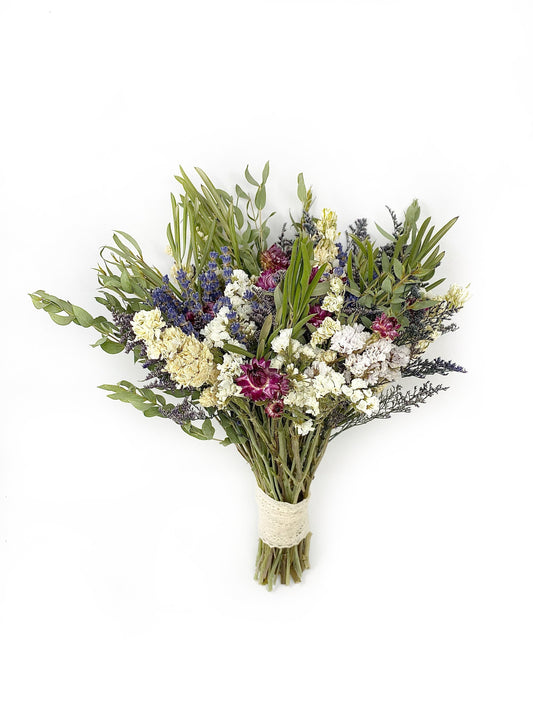 Wedding Bouquet, Lavender, Bridal, Preserved Flowers, Dried Flower Bouquet, Summer, Purple, Greenery, Simple, White,