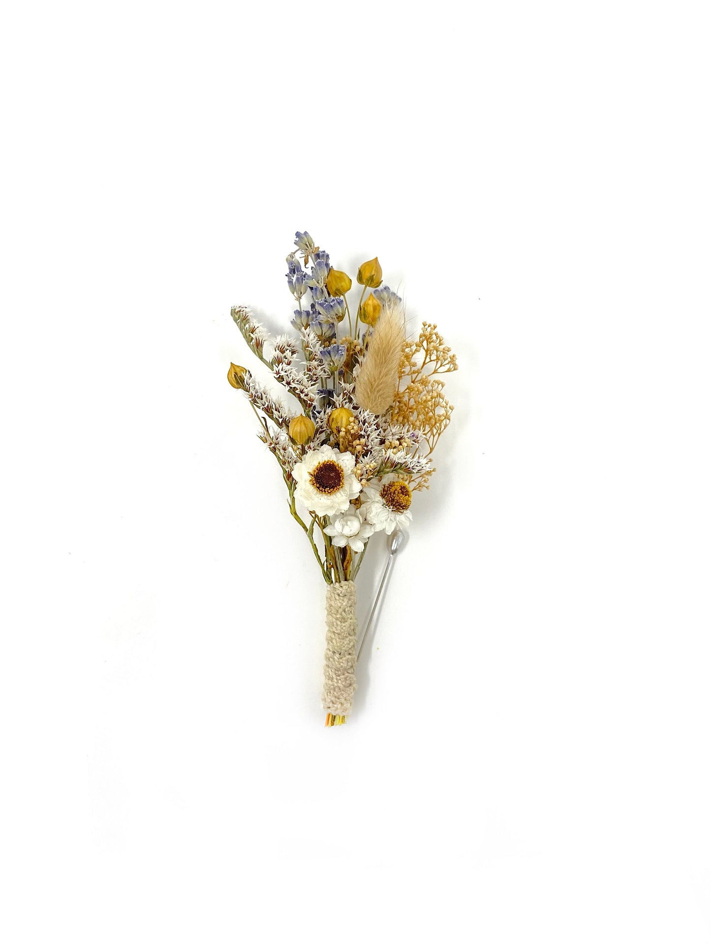 Wedding Bouquet, Fall Decor, Throw bouquet, Lavender, Ammobium, Yellow, Purple, Bunny Tails, German Statice, Bridal, Dried Flowers, Natural