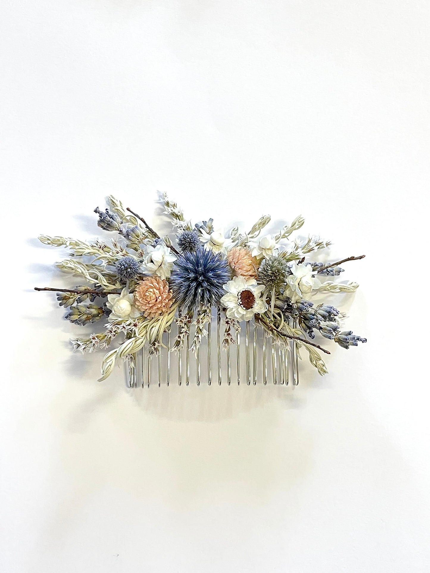 Hair Comb, Summer Hair Pins, Dried flowers, Preserved, Floral Comb, Clip, Wedding, Corsage, Prom, Bridal, Pink, Blue, White, Natural