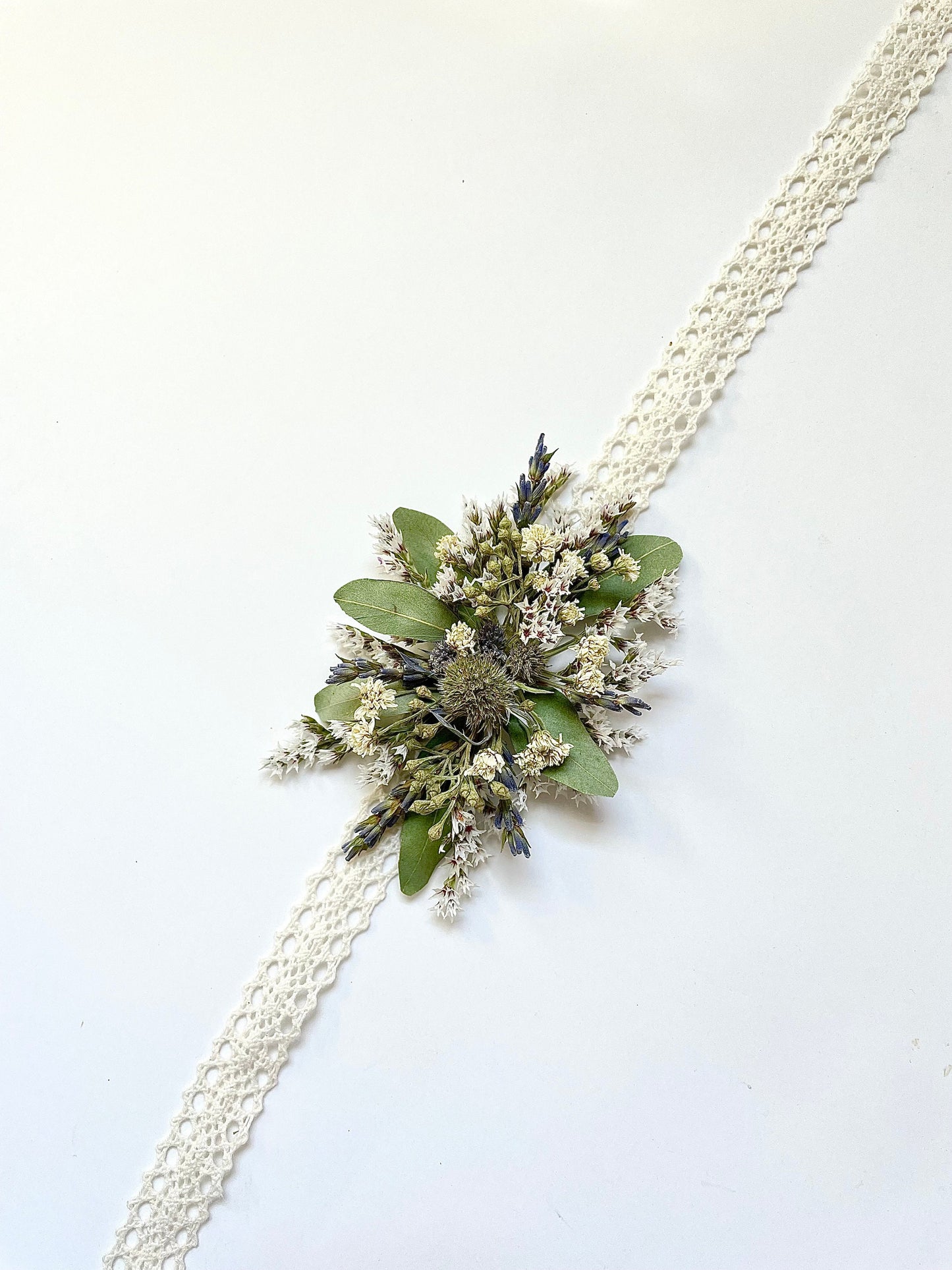 Wedding Bouquet, Dried Flowers, Preserved Floral, Bridal, Natural, Lavender, Bridesmaid, White and Blue, Greenery, Simple, Gift