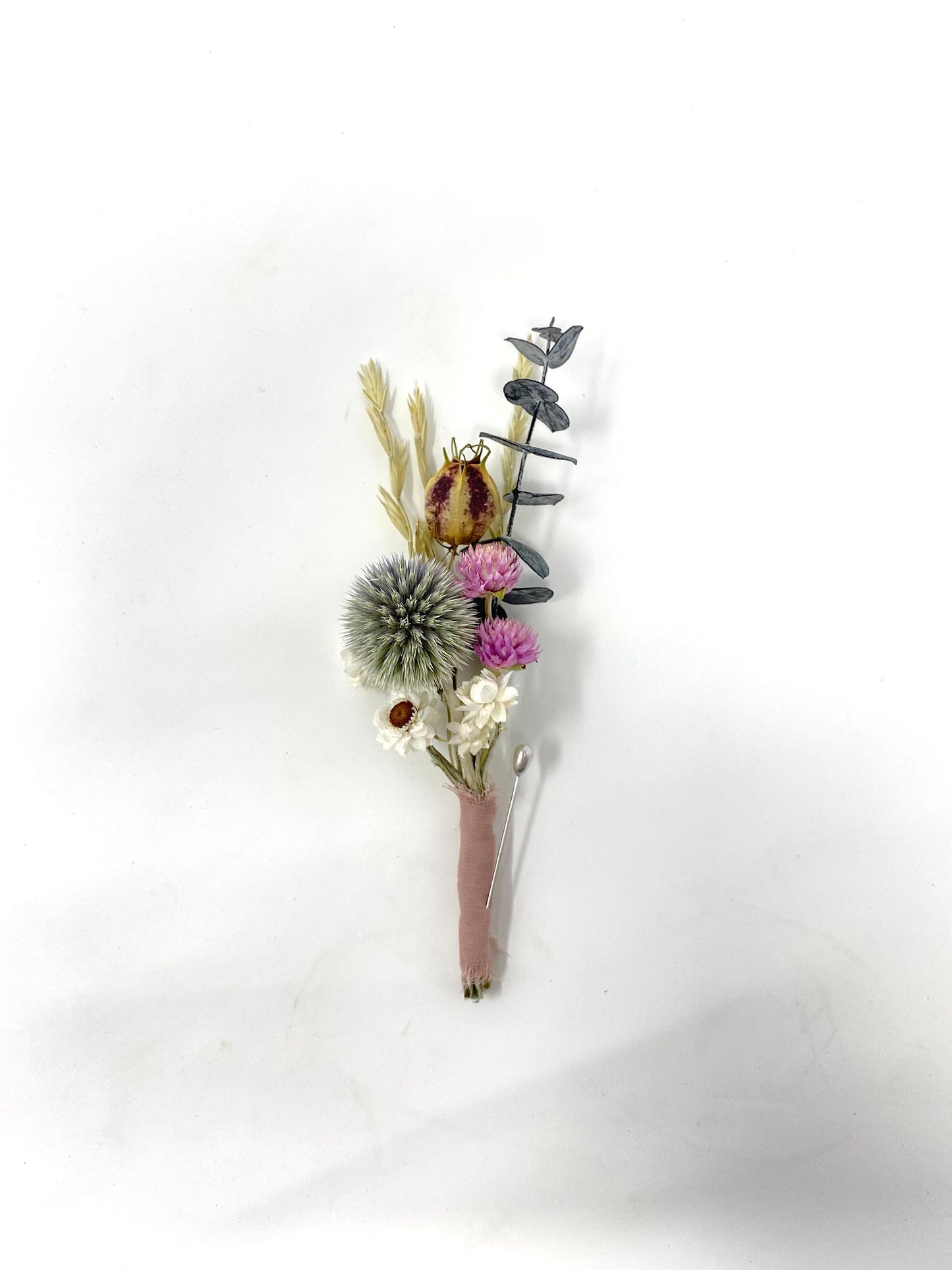 Pink Summer Bouquet, Blue Wedding Bouquet, Floral, Globe Thistle, Eucalyptus, Cute, Bridal, Nigella, Preserved Flowers, Spring, Dried, Nude
