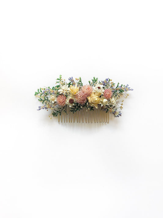 Hair Comb, Hair Pins, Dried flowers, Preserved, Floral Comb, Hair Clip Accessories, Wedding Accessory, Simple, Fairy, Spring, Prom, Bridal