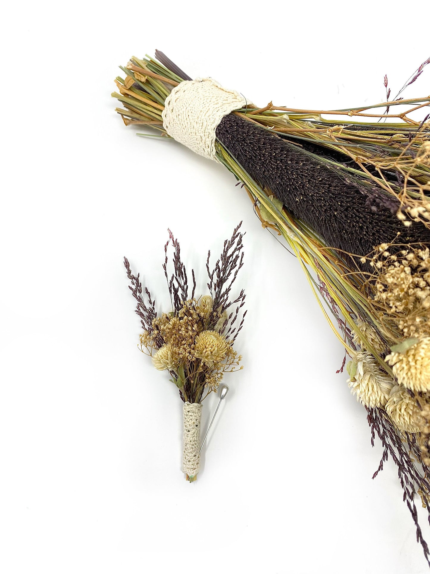 Fall Bouquet, Wedding Floral, Preserved Flowers, Cream, Coxcomb, Bridal, Rustic, Dark Purple, Natural, Throw Bouquet