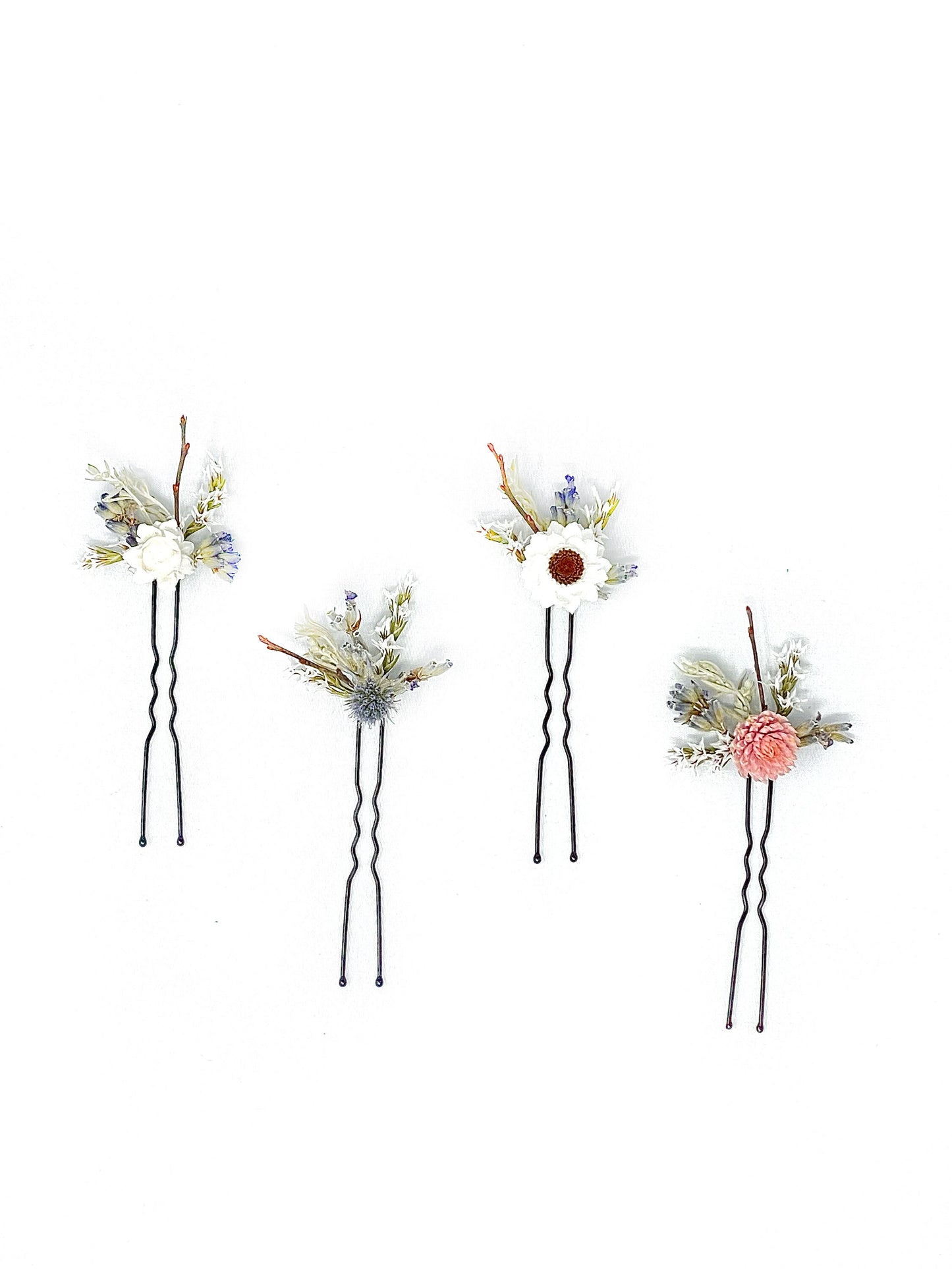 Hair Comb, Summer Hair Pins, Dried flowers, Preserved, Floral Comb, Clip, Wedding, Corsage, Prom, Bridal, Pink, Blue, White, Natural