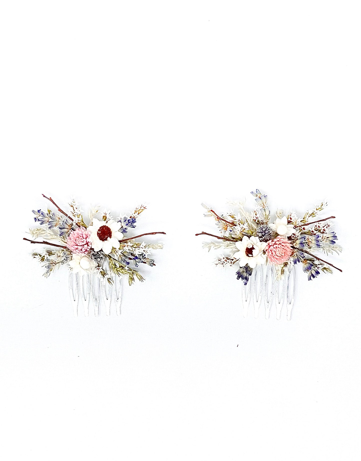 Hair Comb, Summer Hair Pins, Dried flowers, Preserved, Floral Comb, Clip, Wedding, Corsage, Prom, Bridal, Pink, Blue, White, Natural