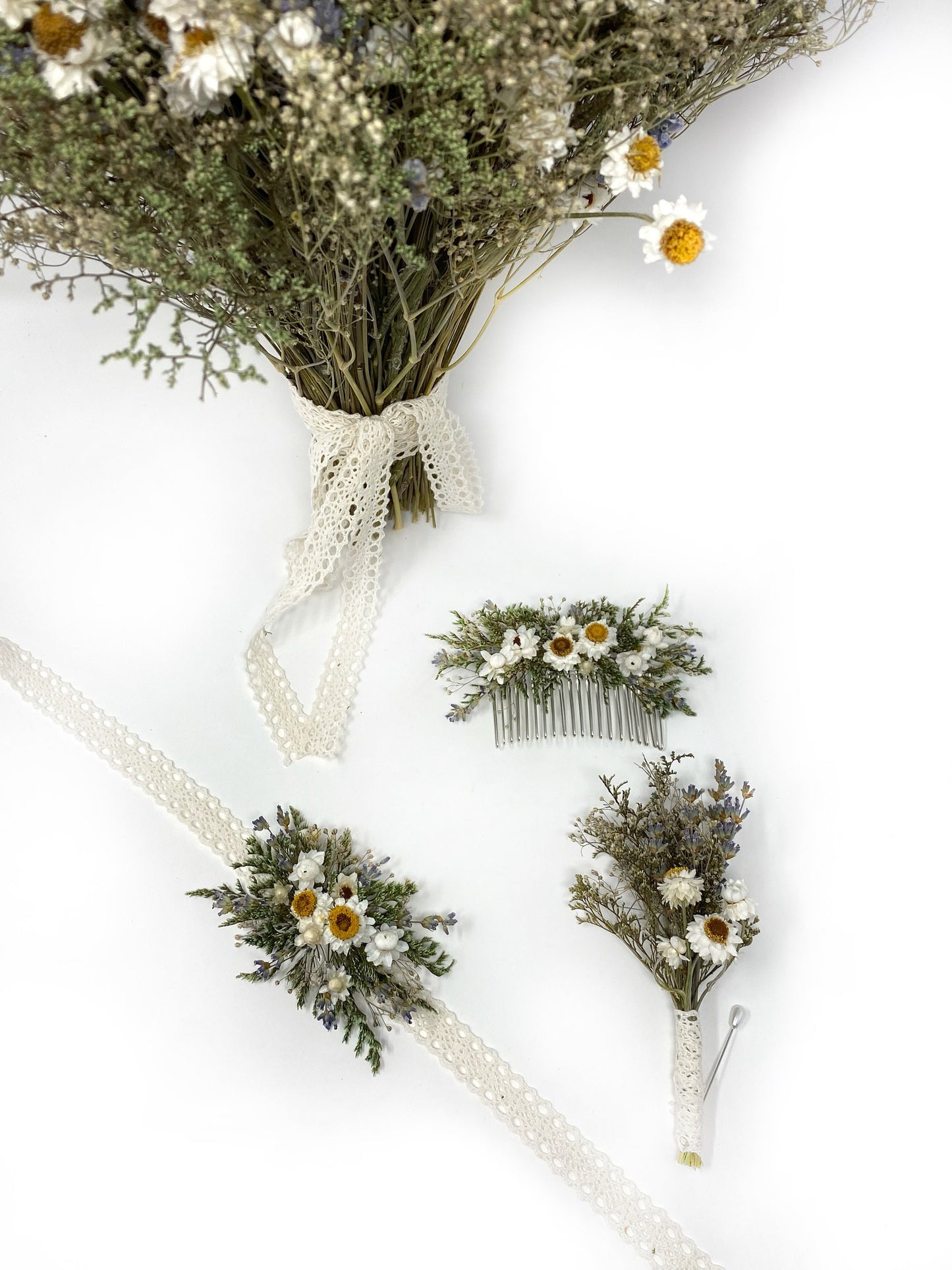 Wedding Bouquet, Fall Decor, Throw bouquet, Natural, Lavender, Ammobium, Caspia, Babies Breath, House Decoration, Dried Flowers, Natural
