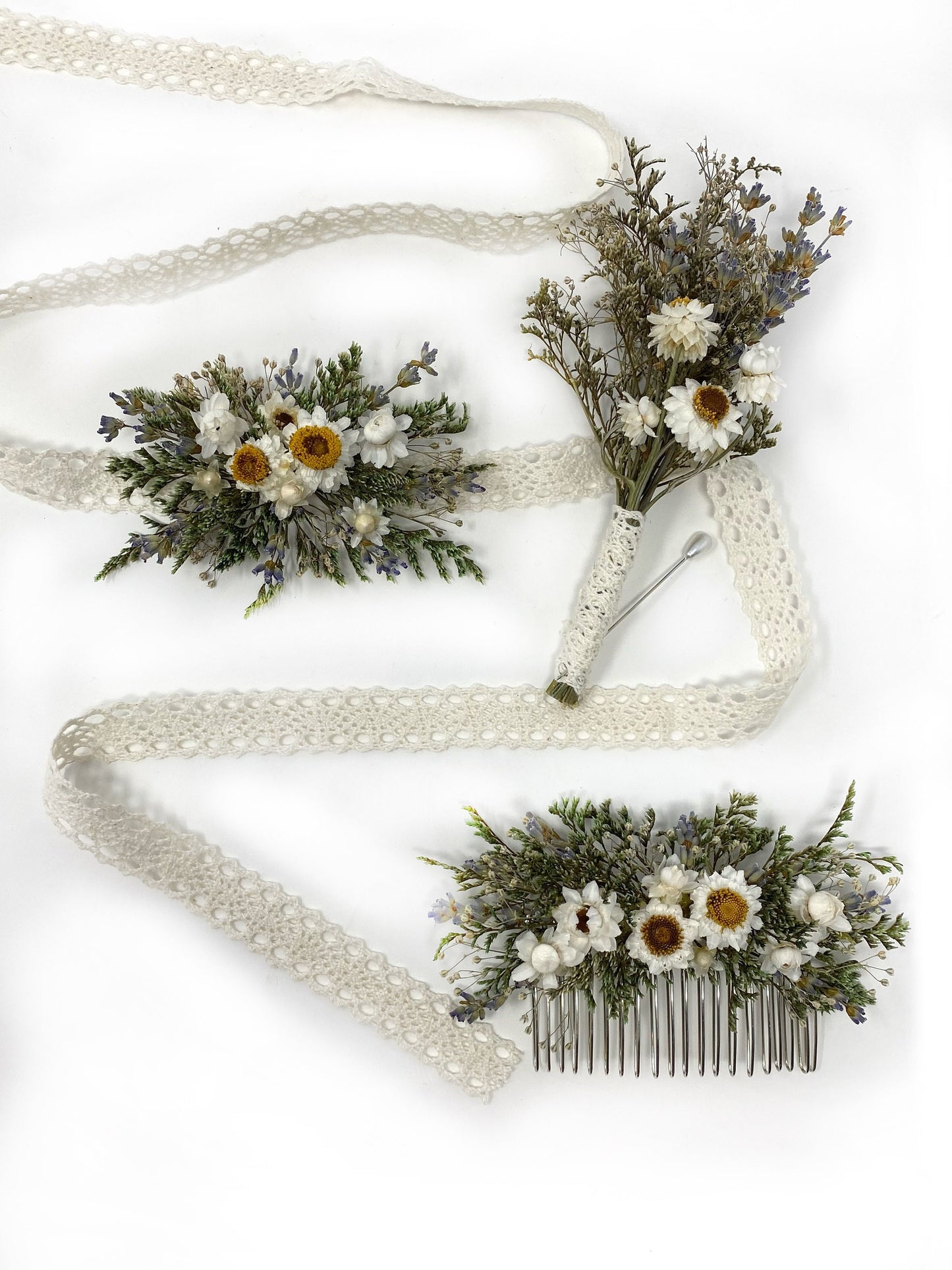 Wedding Bouquet, Fall Decor, Throw bouquet, Natural, Lavender, Ammobium, Caspia, Babies Breath, House Decoration, Dried Flowers, Natural