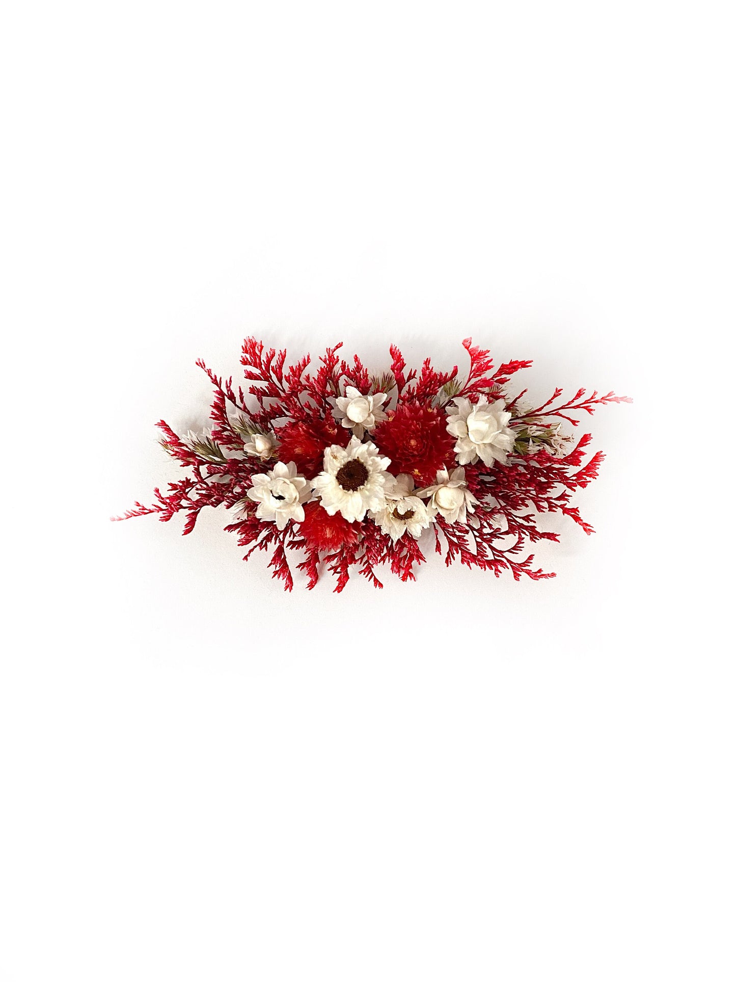 Valentine Bouquet, Wedding Flowers, Present, White, Red, Burgundy, Gentle, Decoration, House Decor, Ammobium, Cassia, Globe Amaranth
