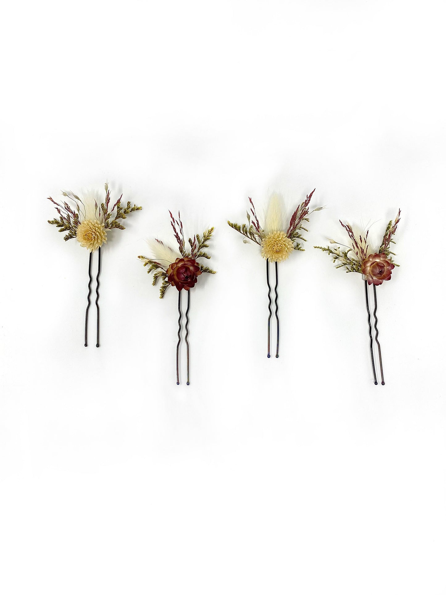 Wedding Bouquet, Dried Flowers, Strawflowers, Preserved Floral, Bridal, Ribbon, Peonies, Simple, Green and White, Bunny Tails, Red Silk
