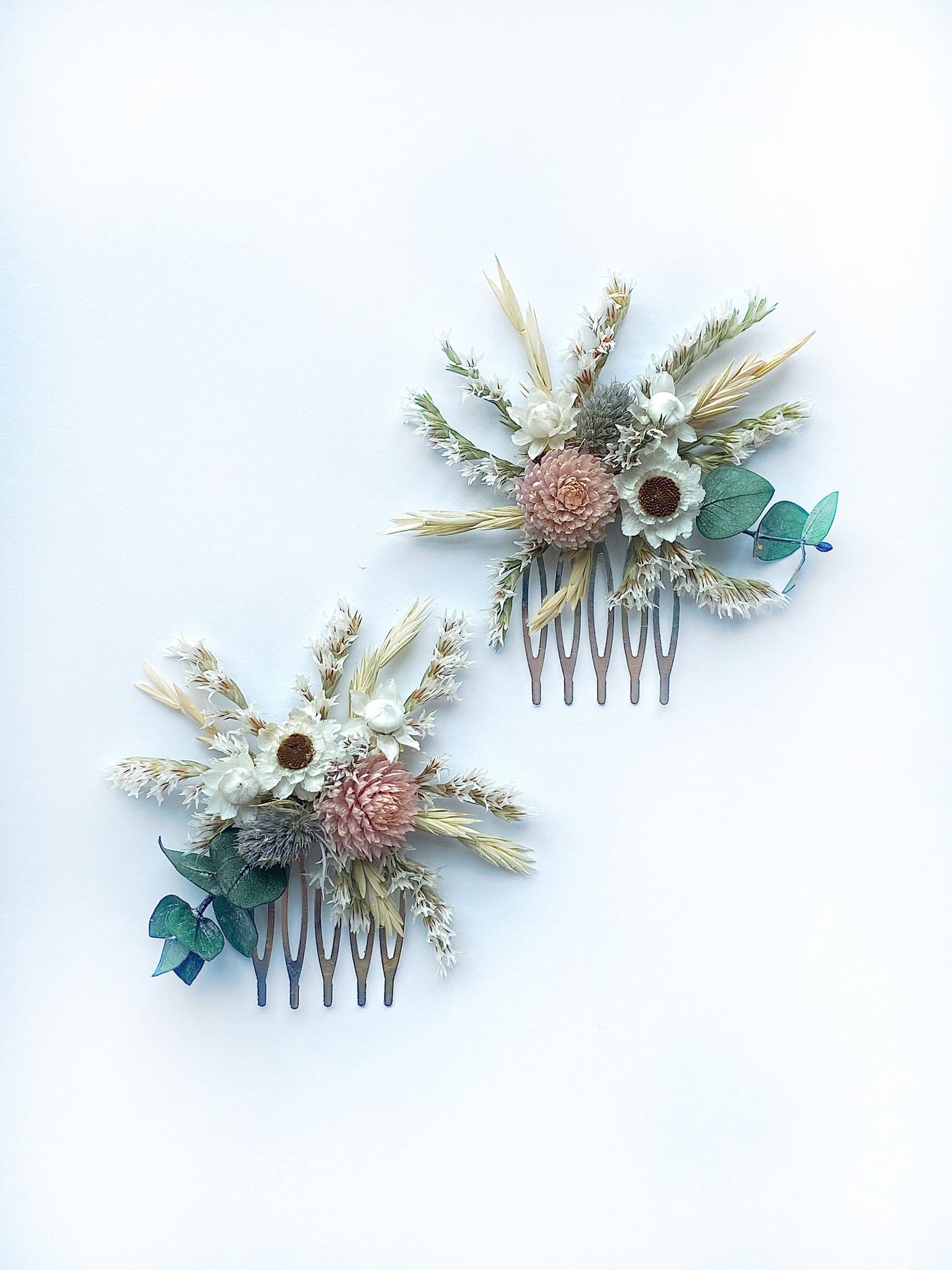 Pink Summer Bouquet, Blue Wedding Bouquet, Floral, Globe Thistle, Eucalyptus, Cute, Bridal, Nigella, Preserved Flowers, Spring, Dried, Nude