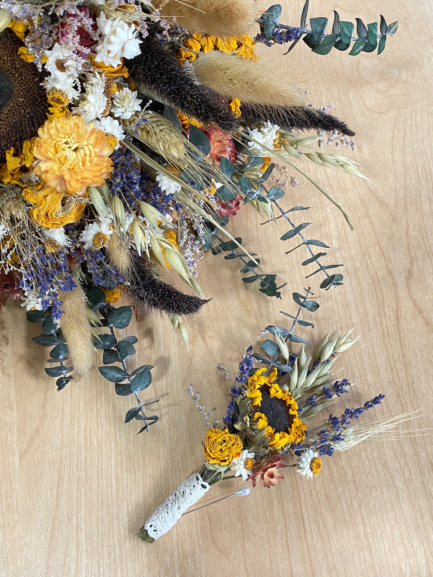 Sunflower Wedding Bouquet | Boho Fall Bridal & Floral Arrangement